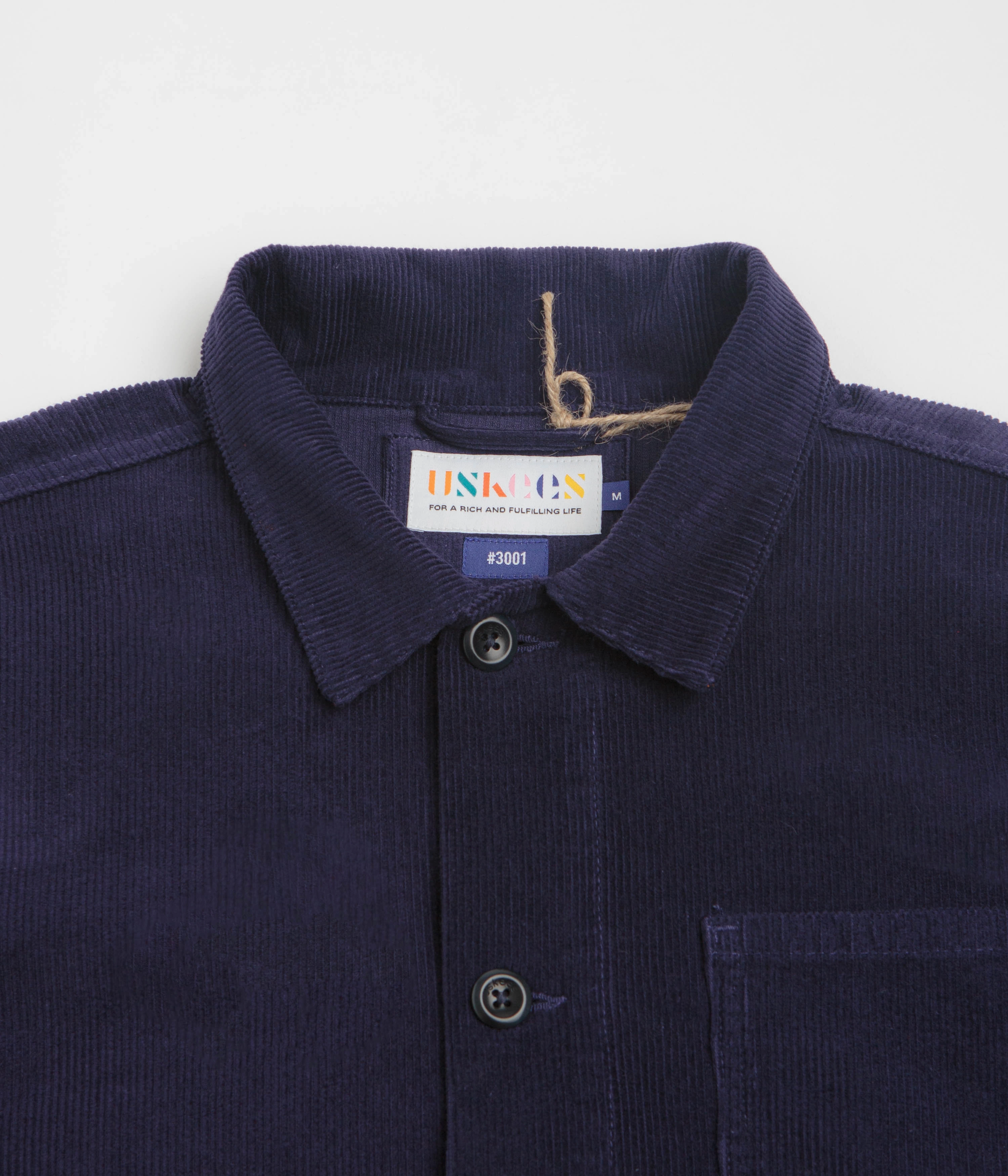 festival Uskees 3001 Cord Buttoned Overshirt - Deep Indigo