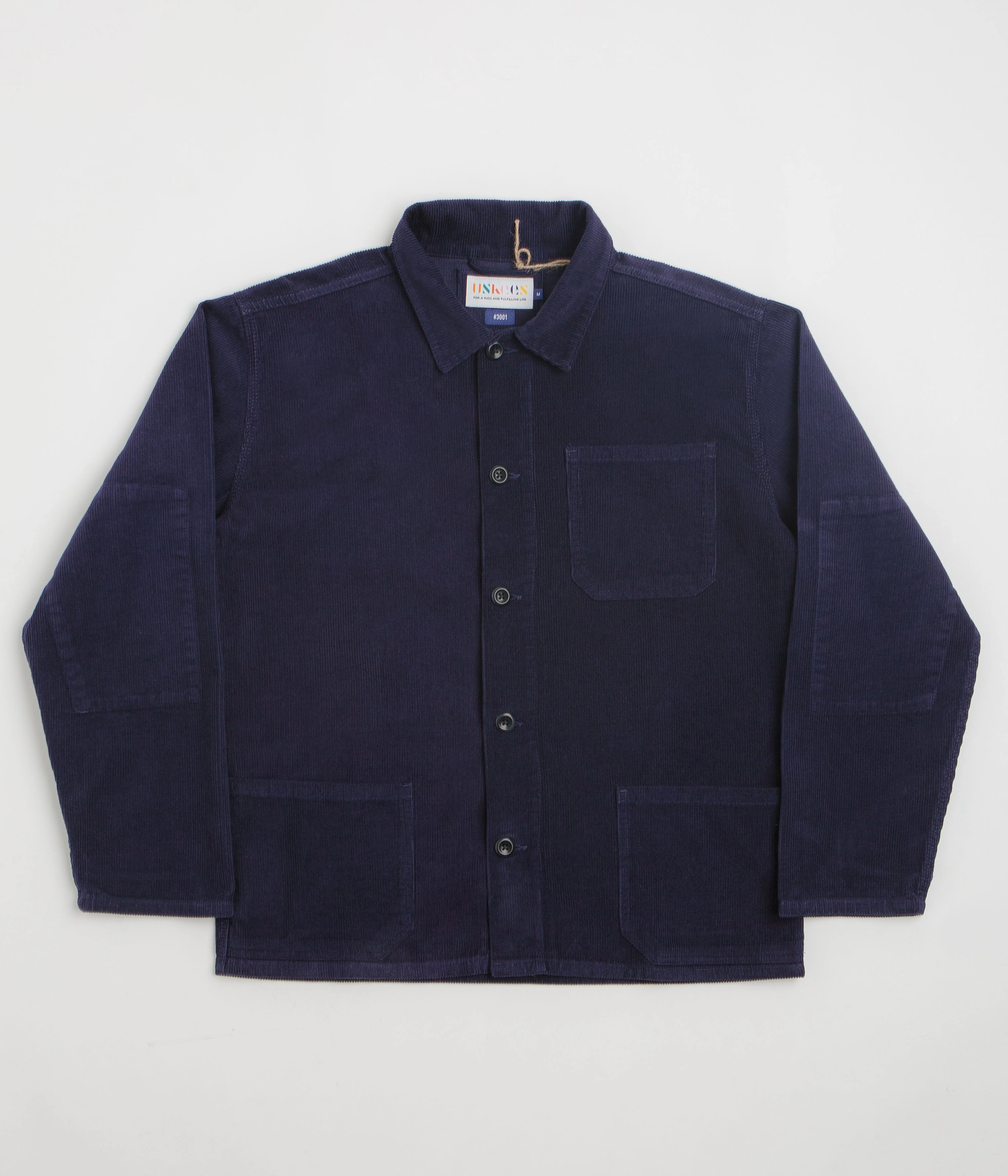 Rack Hairspray Uskees 3001 Cord Buttoned Overshirt - Deep Indigo