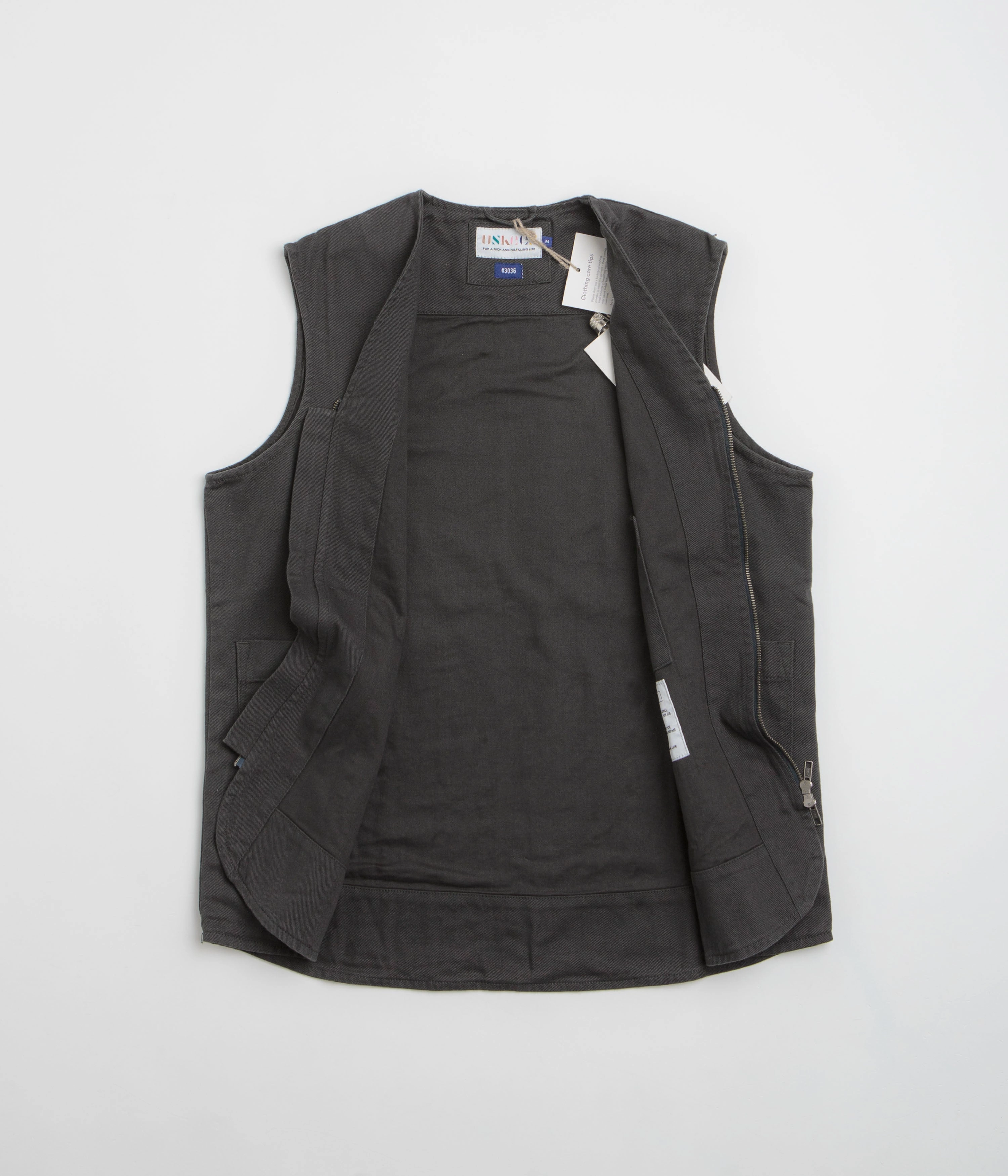 Hiking Jacket Uskees 3036 Drill Zip-Up Vest - Charcoal