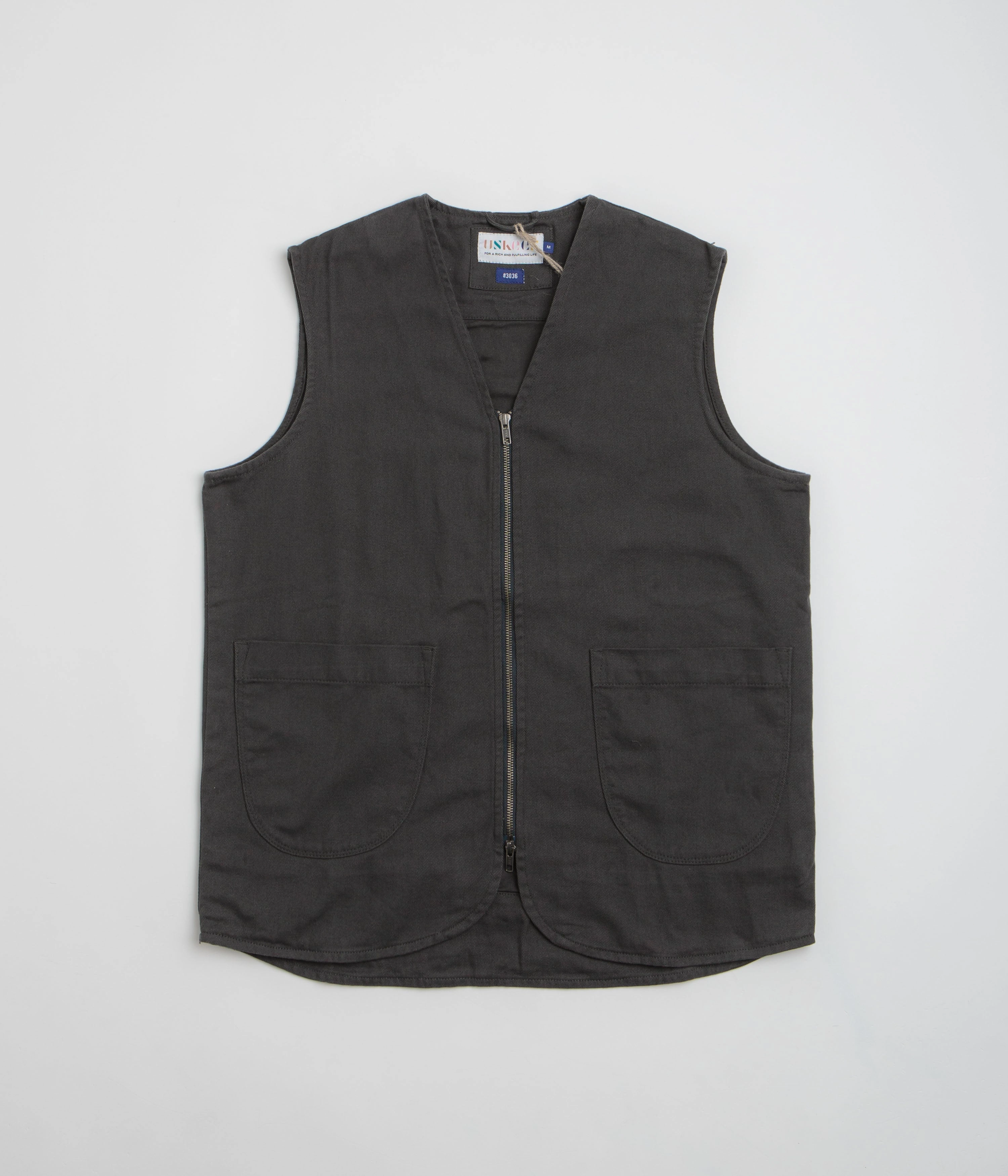 Uskees 3036 Drill Zip-Up Vest - Charcoal autumn clothing Animal Print