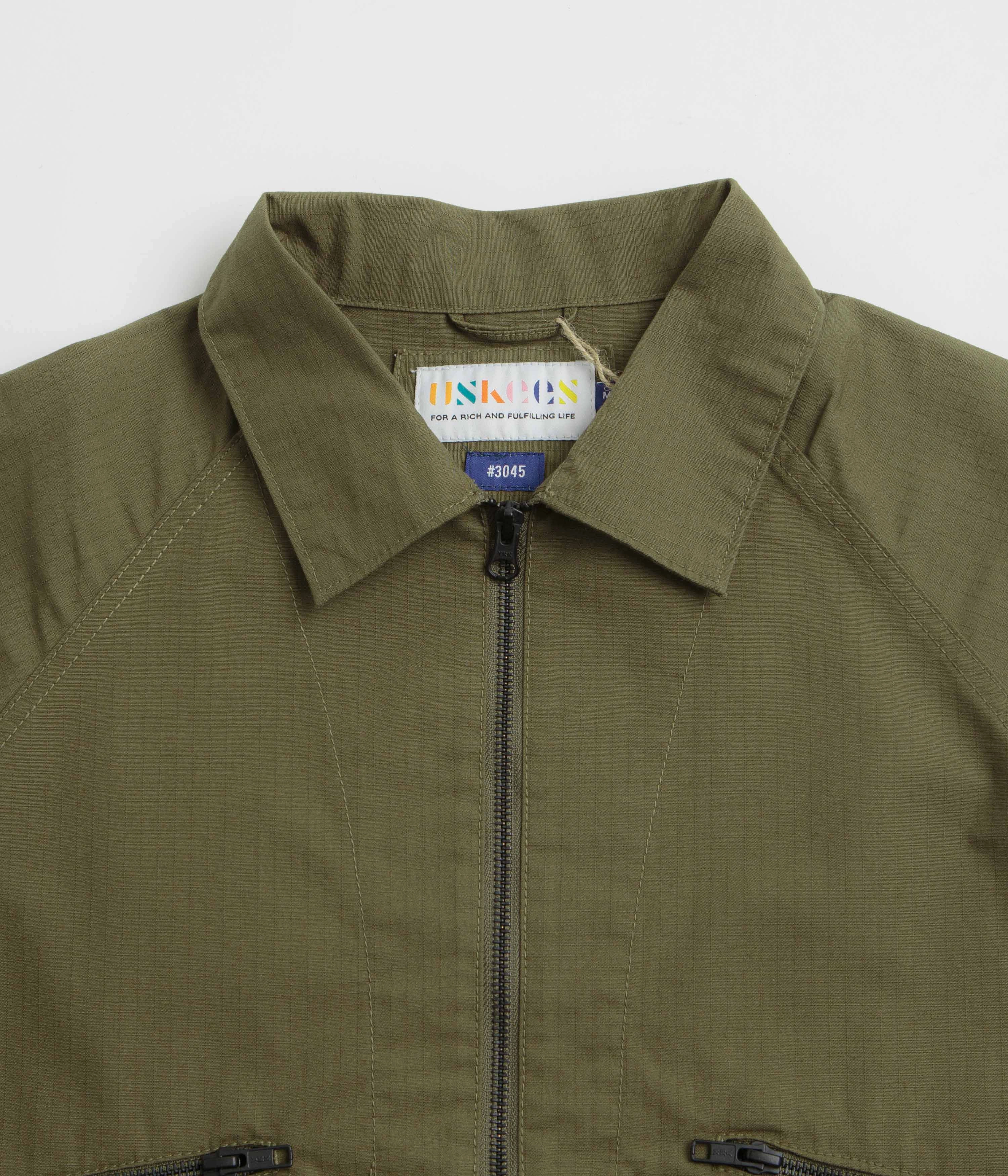 Uskees 3045 Ripstop Field Jacket - Ivy Green Gravity Defying Weight Snag Free Zippers