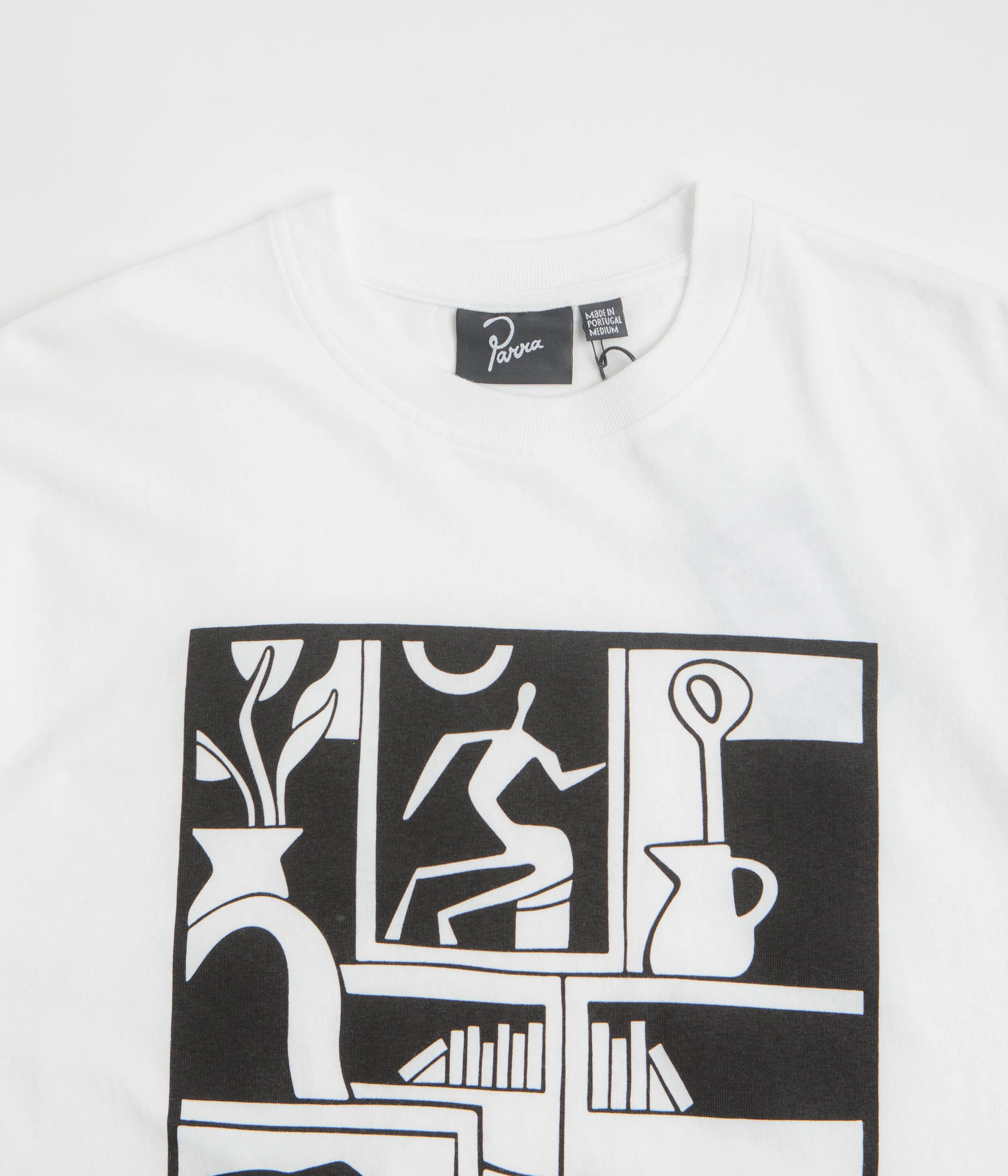 by Parra Our House T-Shirt - White straight-leg pants silhouette