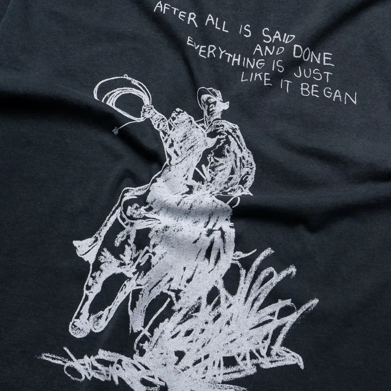 One Of These Days After All Is Said Tee - Sun Faded Black Graphic Prints Edgy