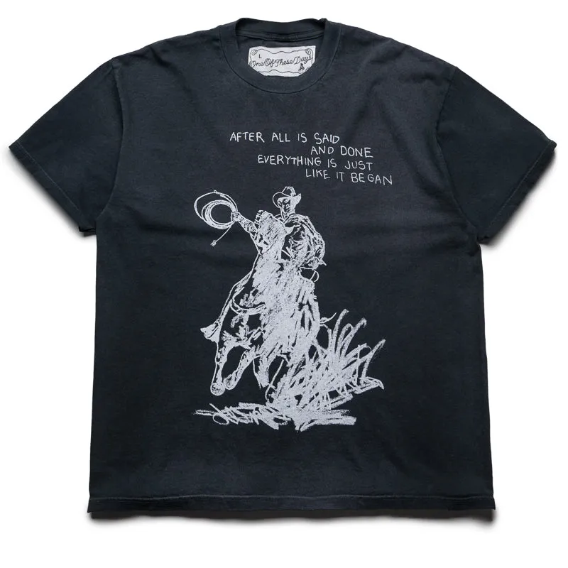One Of These Days After All Is Said Tee - Sun Faded Black Breathable Minimalist Pocket Placement