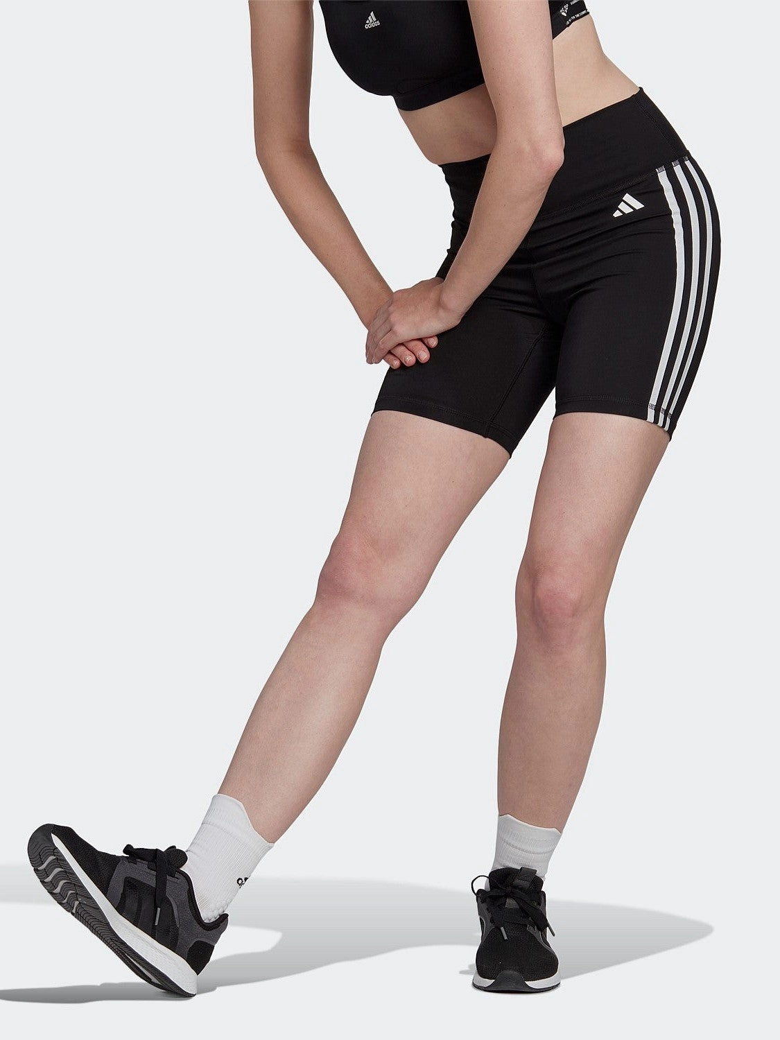 DoubleLayeredKnees 3 Stripes Short Tights