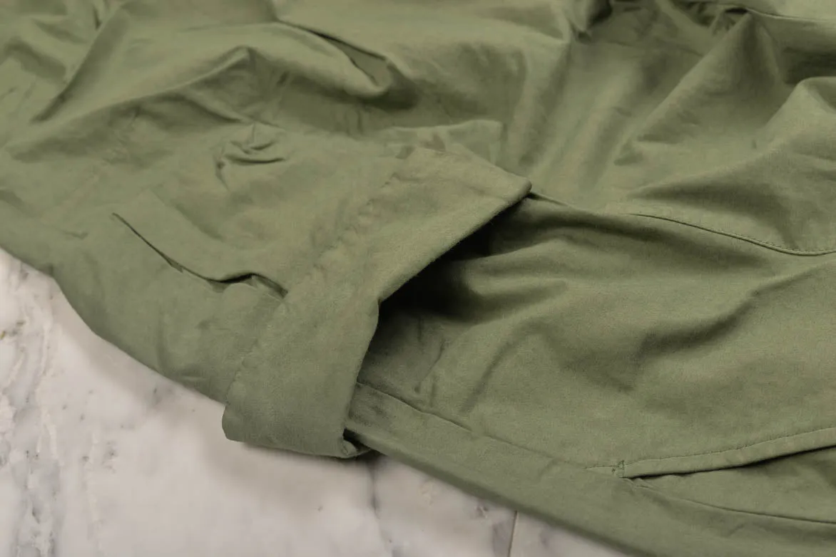 DoubleLayeredEdging Royal Ease SATEEN CARGO PANTS - OLIVE