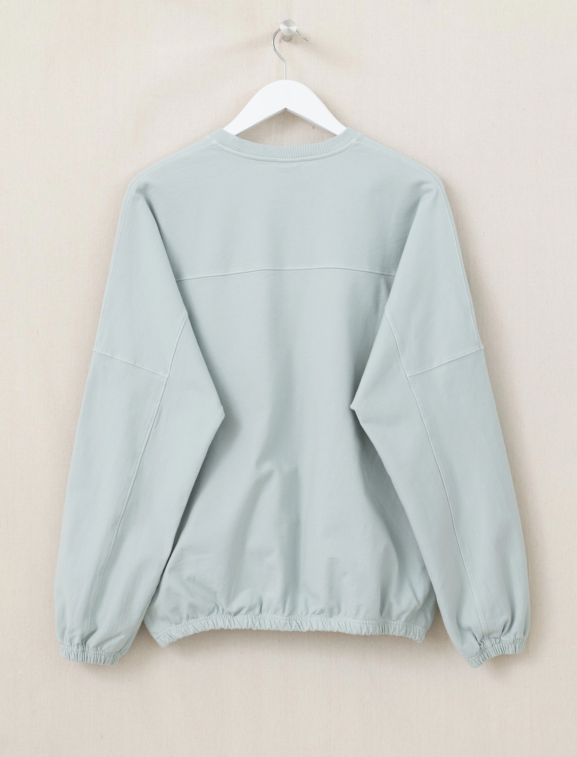 Oversized Fit Organic Cotton Blend Corespun Crew Neck (Pale Grey)