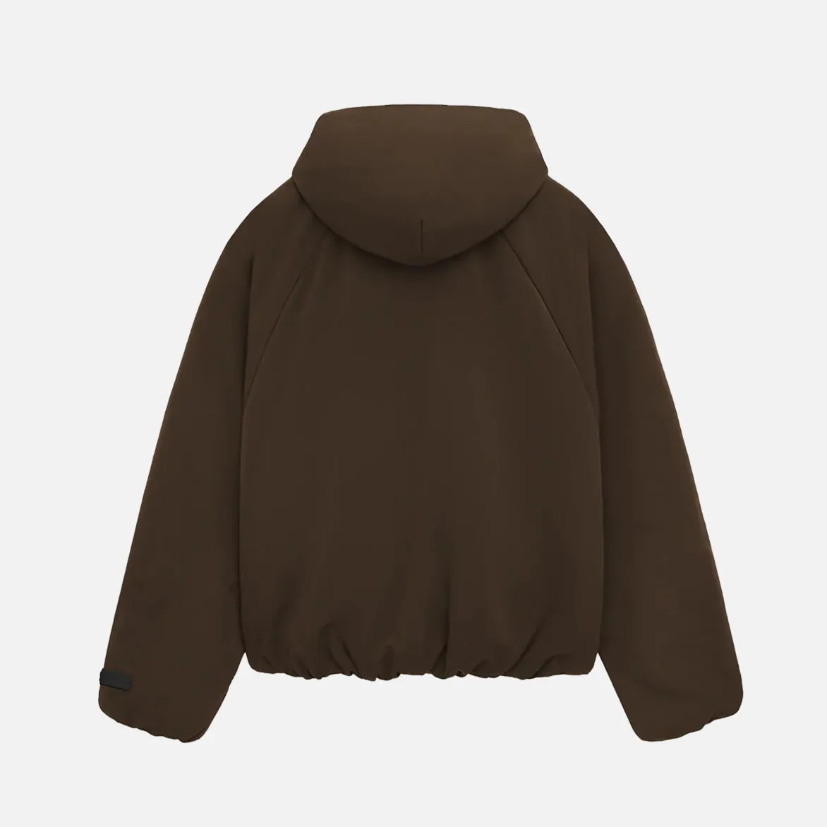 ESSENTIALS MILITARY NYLON HOODED BOMBER - BROWN NonSlipGrip Saga Fit