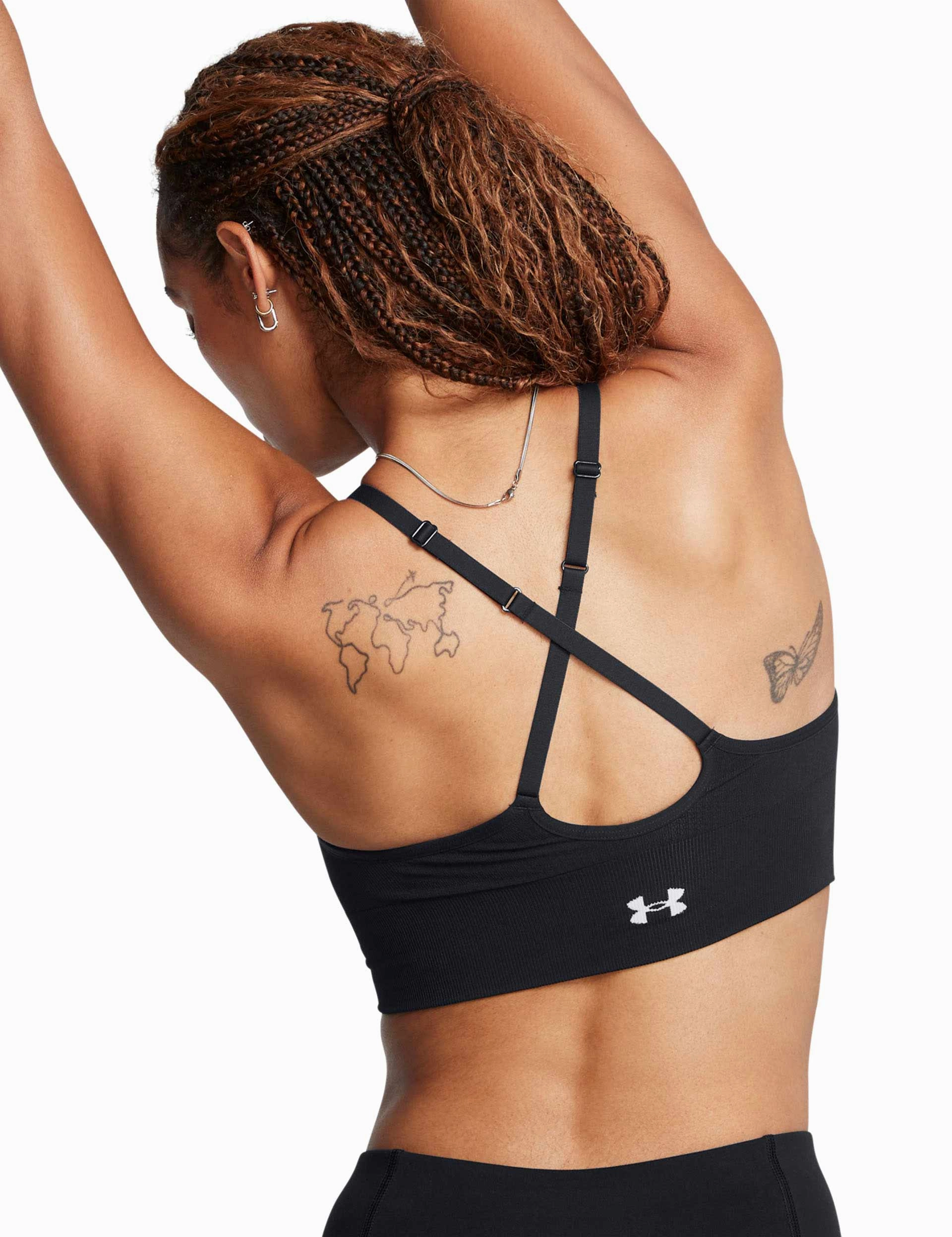 Laser Cut Edges Hiking groups Vanish Seamless Low Sports Bra - Black/White