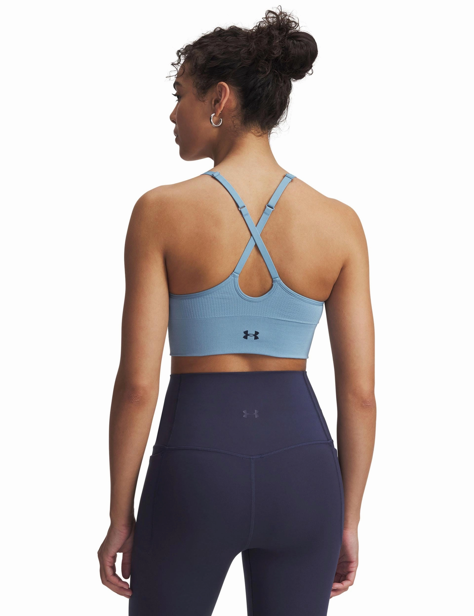 Vanish Seamless Low Sports Bra - Blue Smoke/Washed Navy Moisture Wicking Fabric