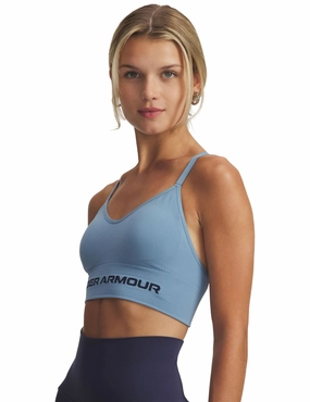 budget-friendly Secure fit Vanish Seamless Low Sports Bra - Blue Smoke/Washed Navy