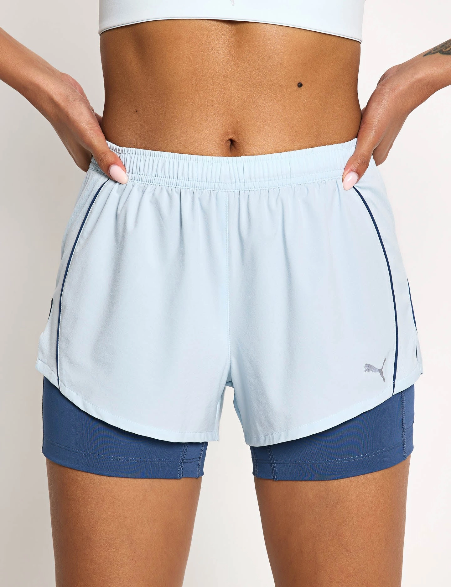 Velocity 2in1 3" Running Shorts - Sea Glass Clean Finish Water Repellent Coating