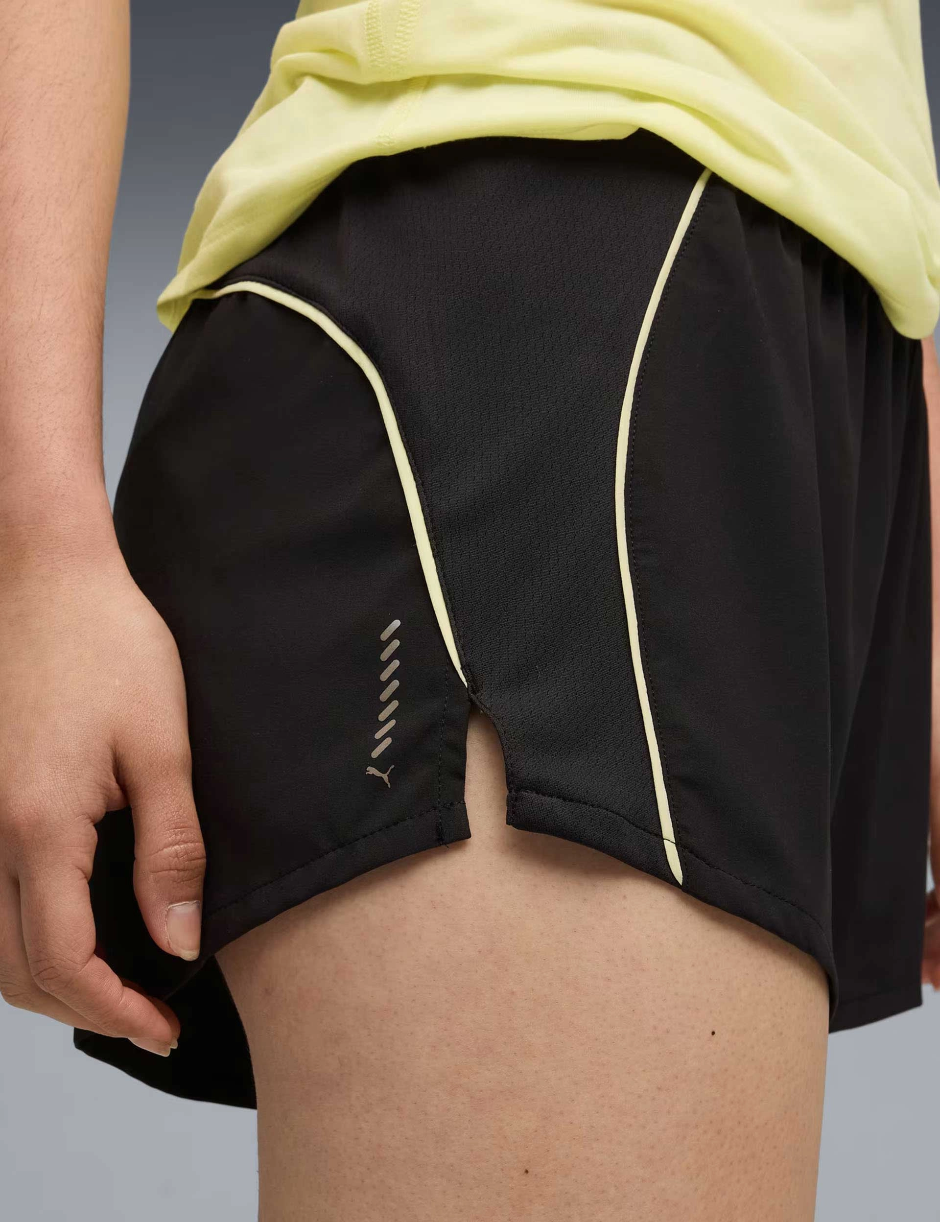 Velocity 3" Running Shorts - Black/Gold Moon Water Resistant Finish Anti Slip Waist Grip