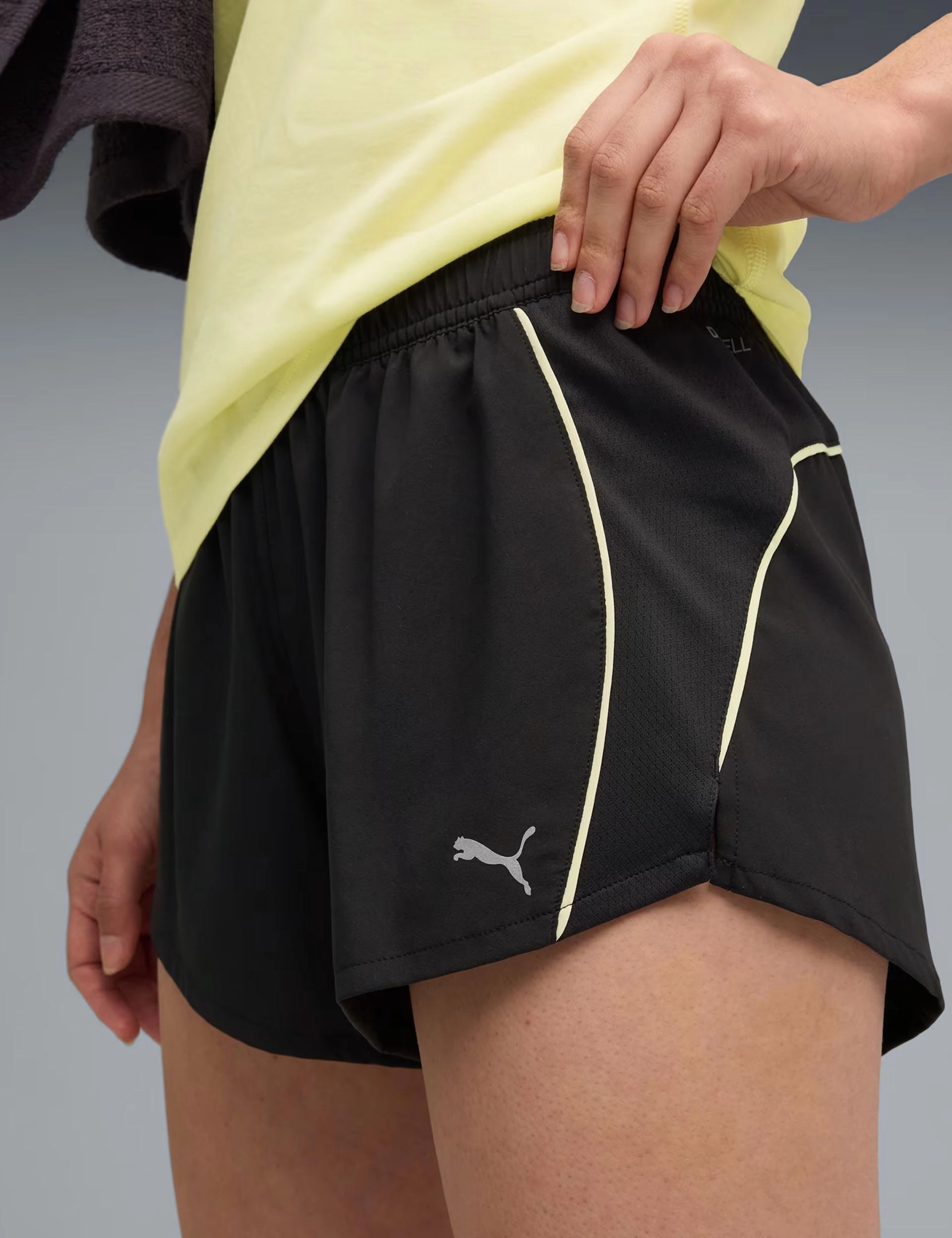 Laser Cut Edges Velocity 3" Running Shorts - Black/Gold Moon