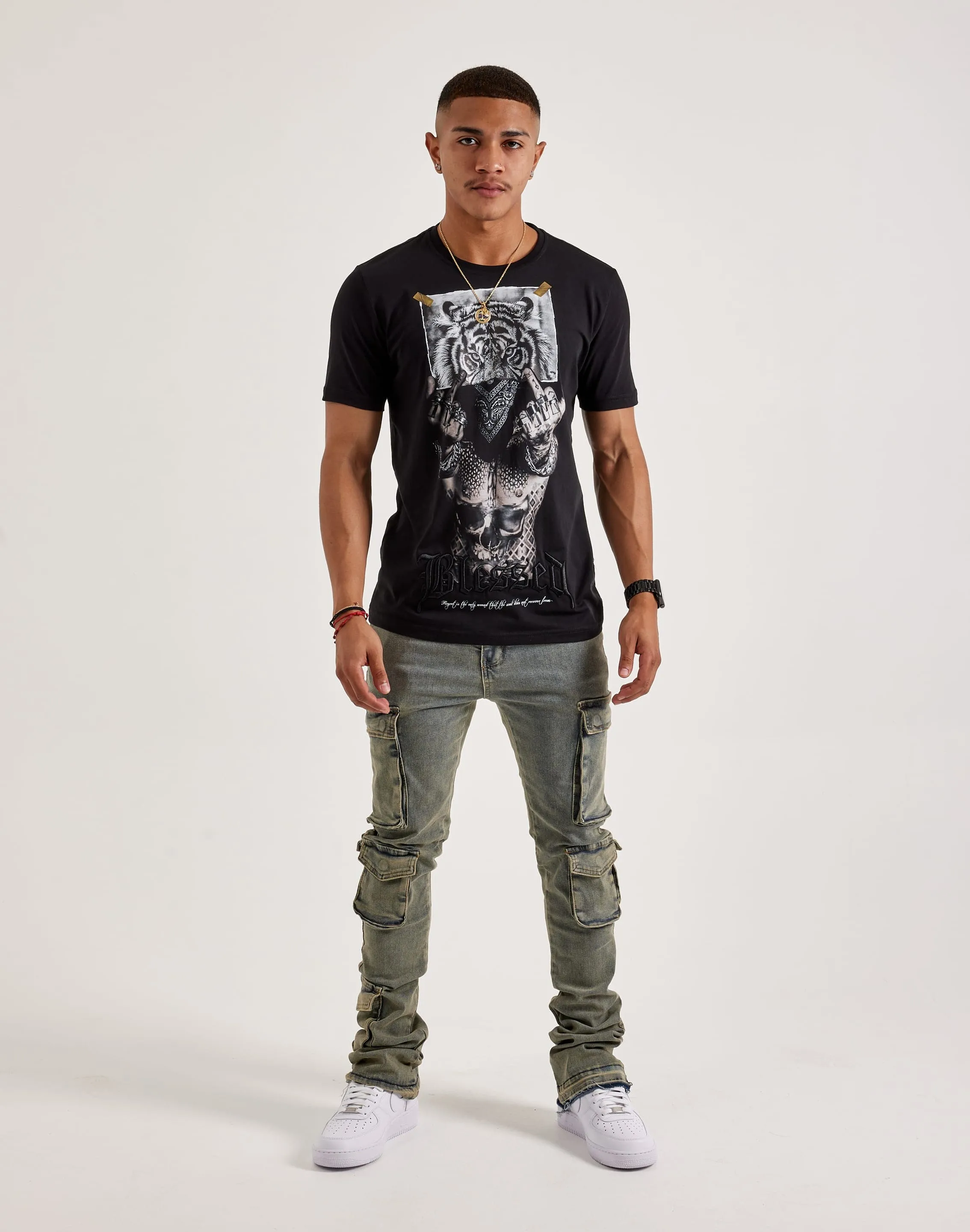 Blessed UK Regret Is The Only Wound Tee Reflective details Meeting Ready