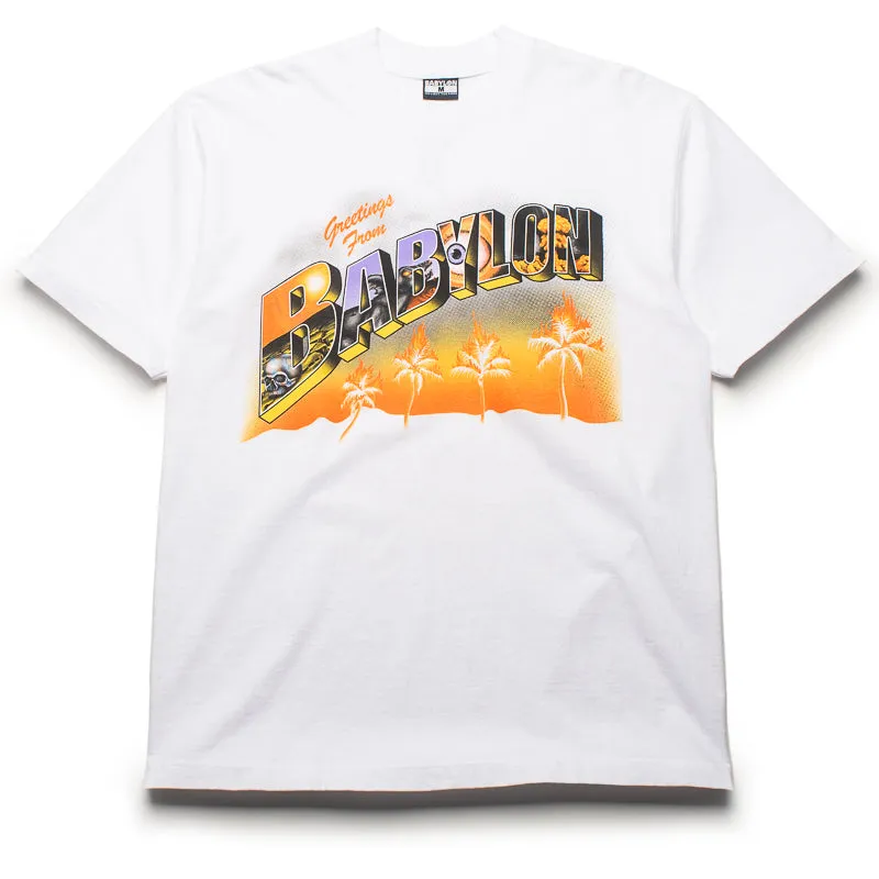 regular length Babylon Greetings From Tee - White