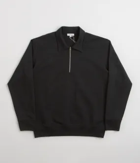 Norse Projects Standard Half Zip Sweatshirt - Black anti shrinking Weekend Fit