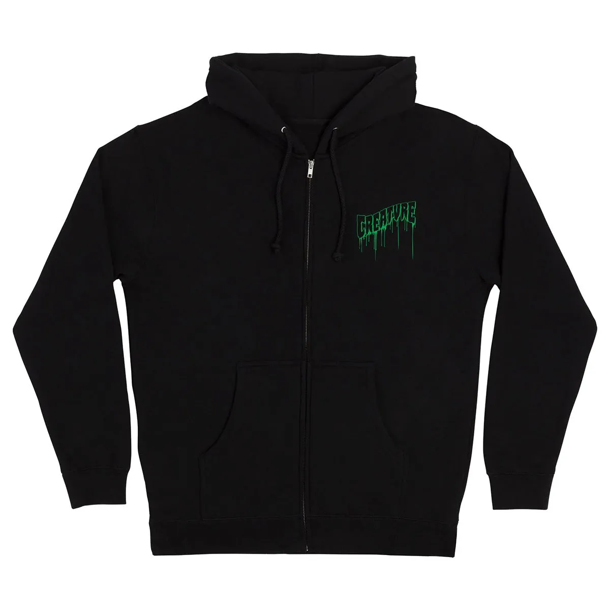 Neutral Color hiking clothes Creature - Logo Outline Drip Zip Hoodie Black