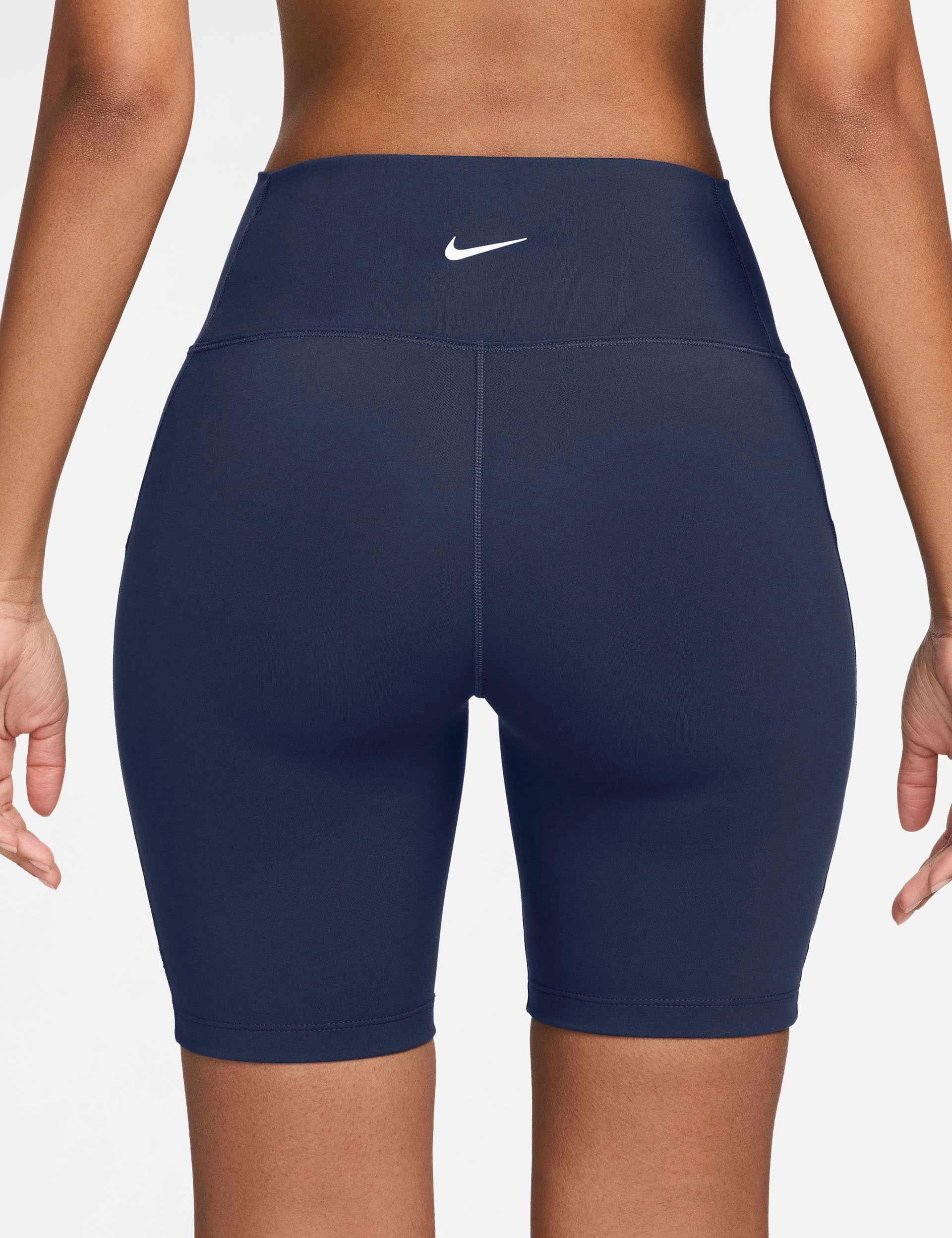 Mid Rise One High Waisted 8" Biker Shorts - Midnight Navy