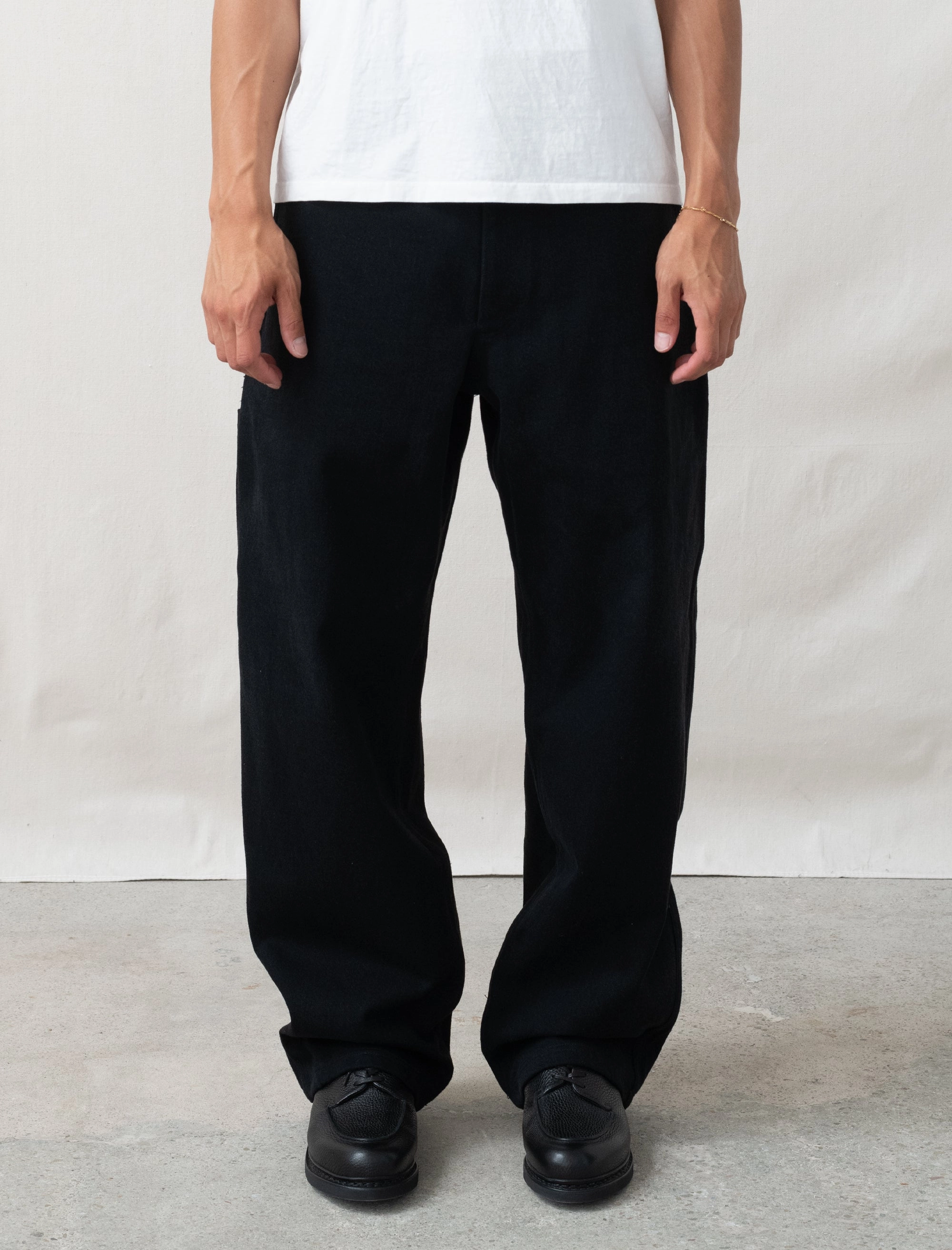 Striped Pattern R19J6 Jebok Pants (Black Denim)