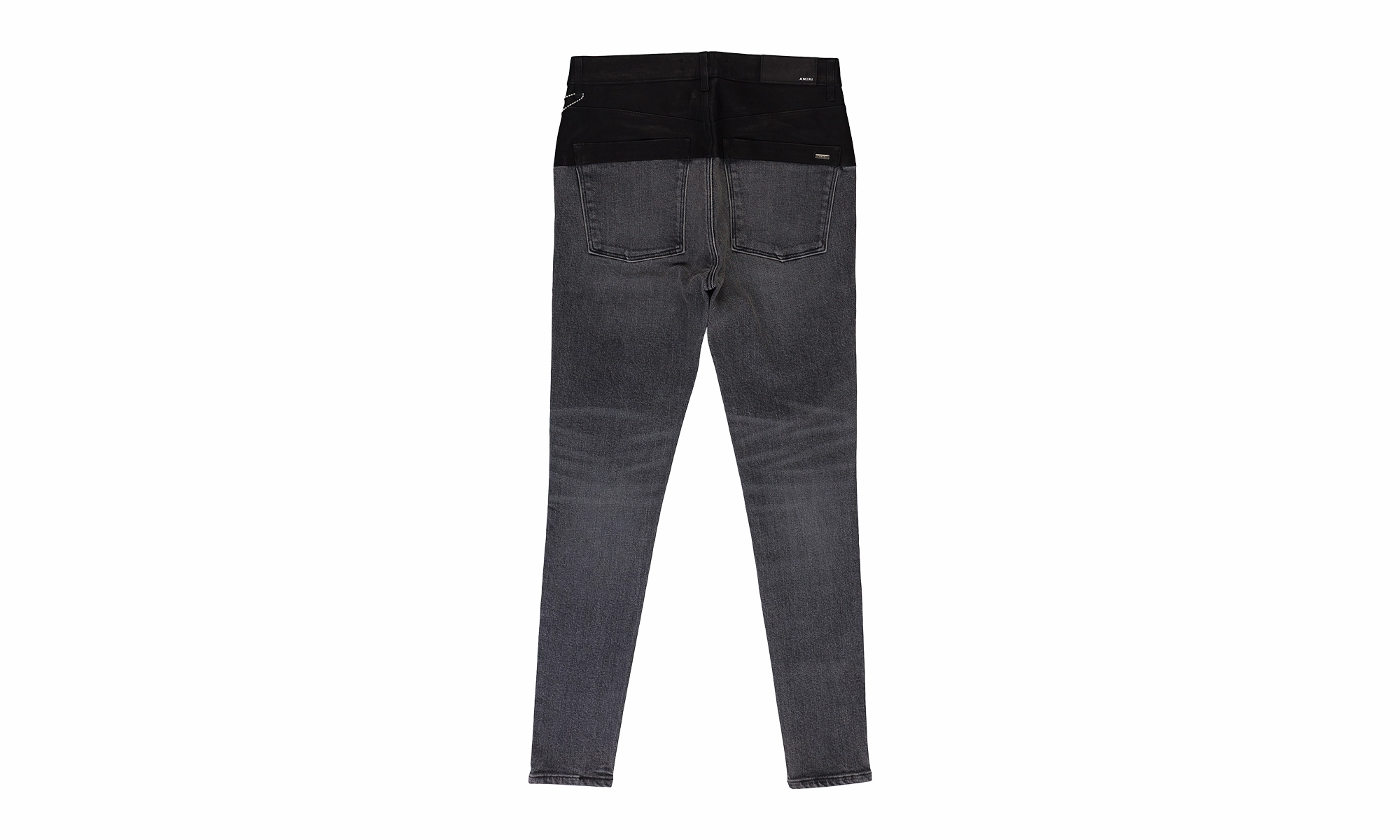 CONTRAST FABRIC WITH LEATHER AGED SKINNY JEANS "Aged Black, Black Leather" Anti Odor Fabric Treatment Artist Vibe Travel Outfit