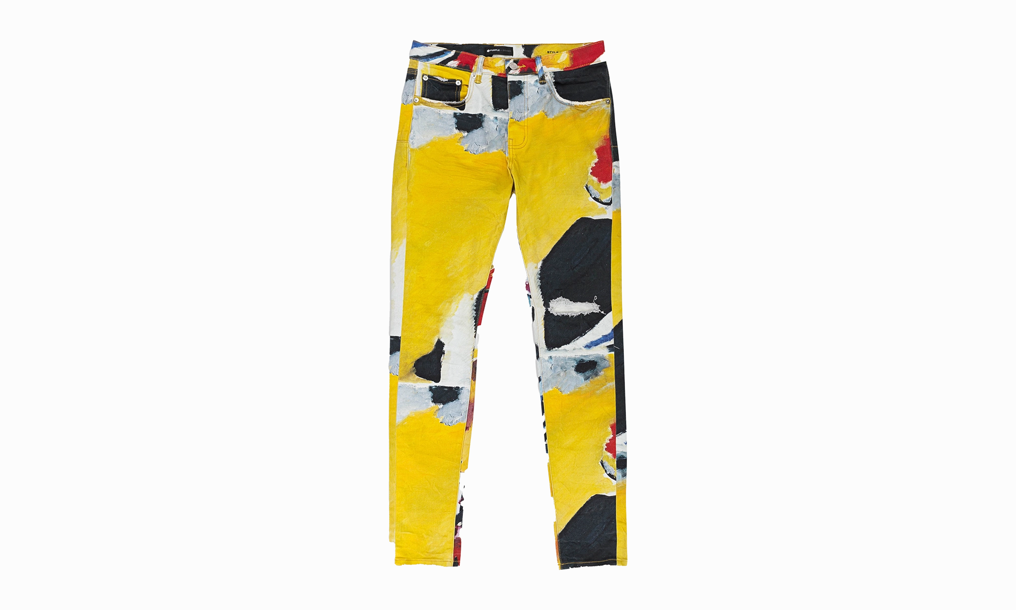 ABSTRACT PRINT DENIM SKINNY JEANS "Multicolor" Comfort Stretch Technology Base Layer