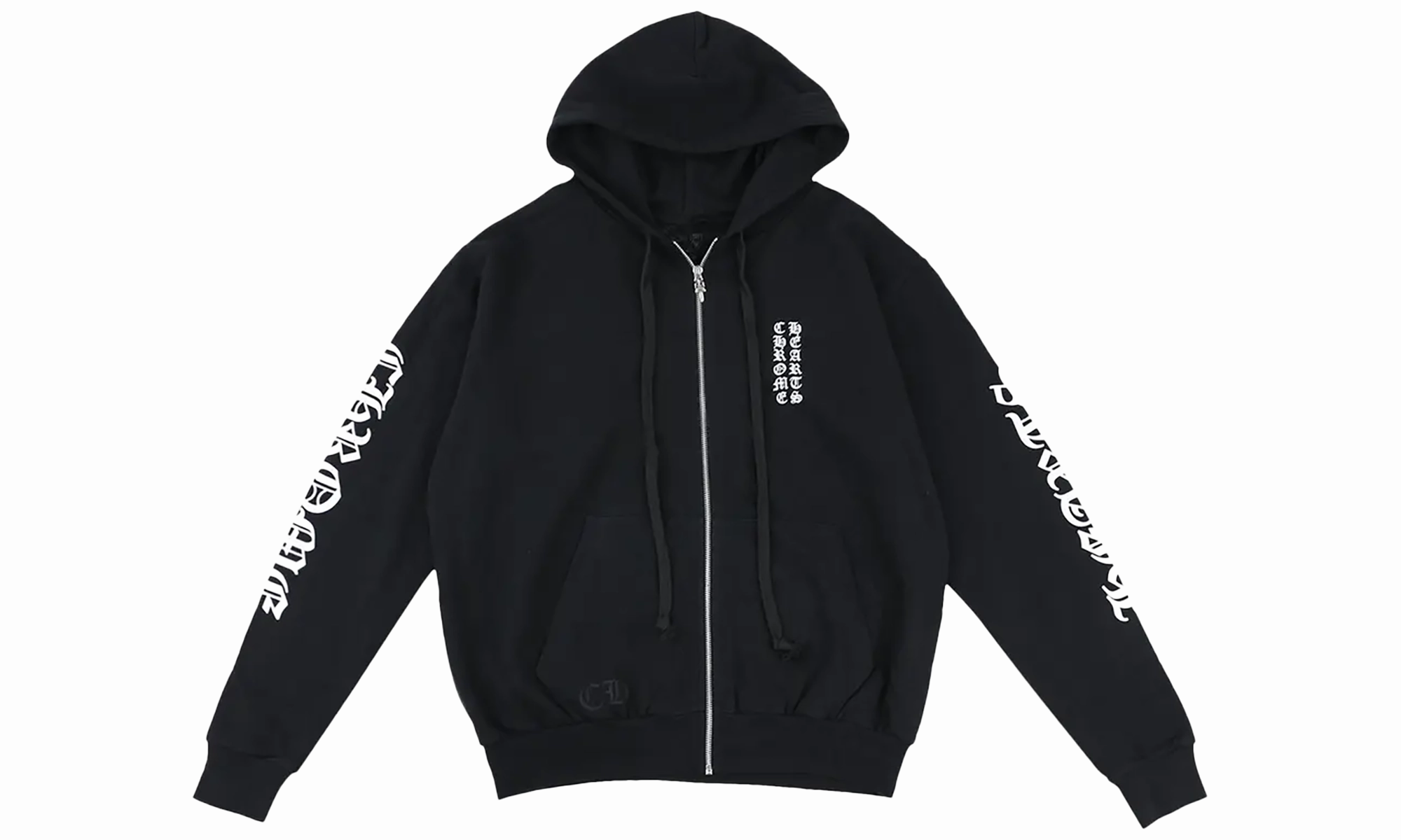 Vertical Logo Zip-Up Hoodie "Black"