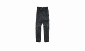 Non Irritating Inner Lining Bolan Banana Jeans With Zips "Black"