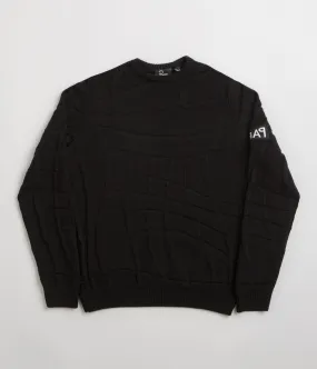 by Parra Your Boring Abstract Village Knitted Sweatshirt - Black eyewear accents product customization options