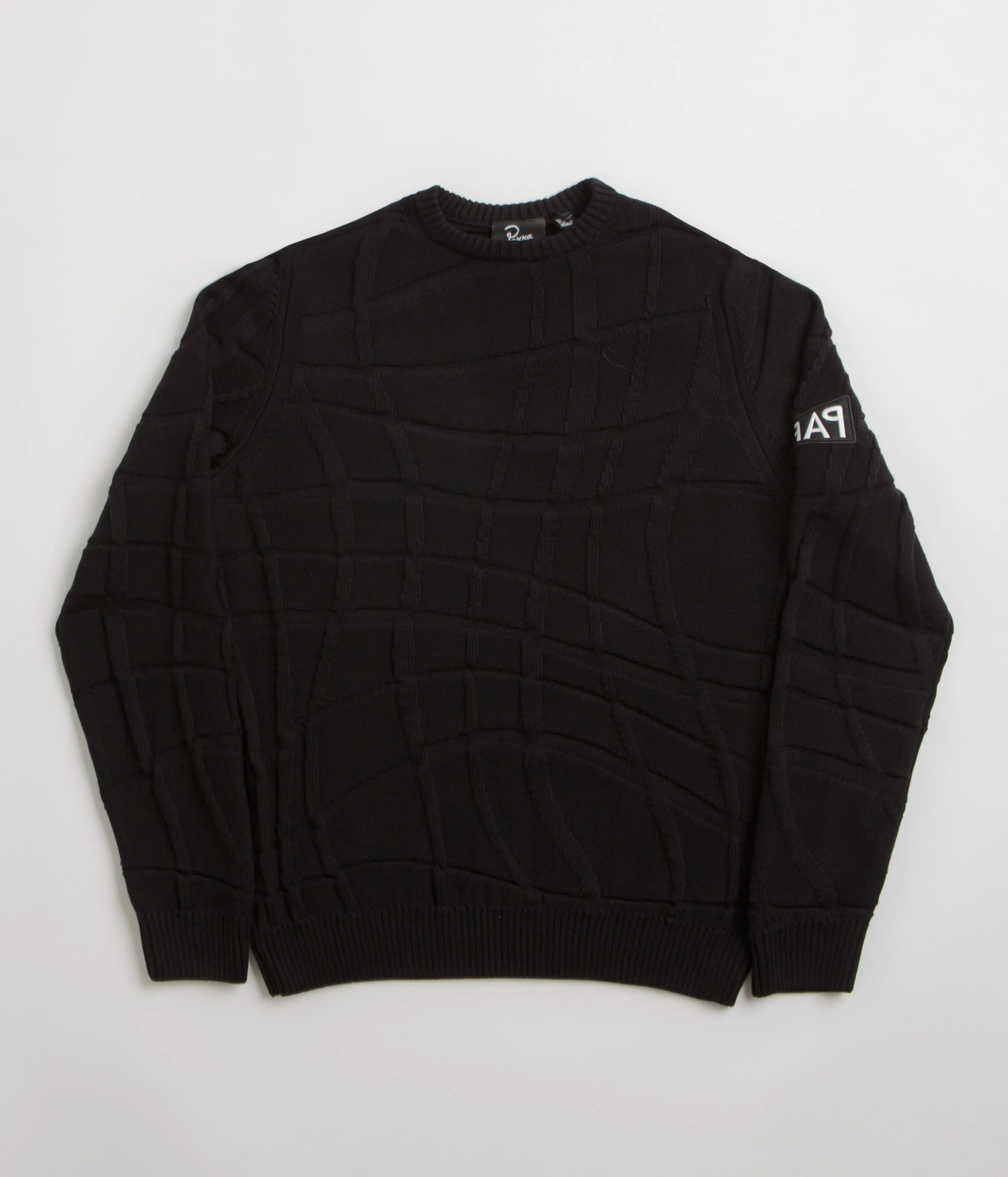 by Parra Your Boring Abstract Village Knitted Sweatshirt - Black eyewear accents product customization options