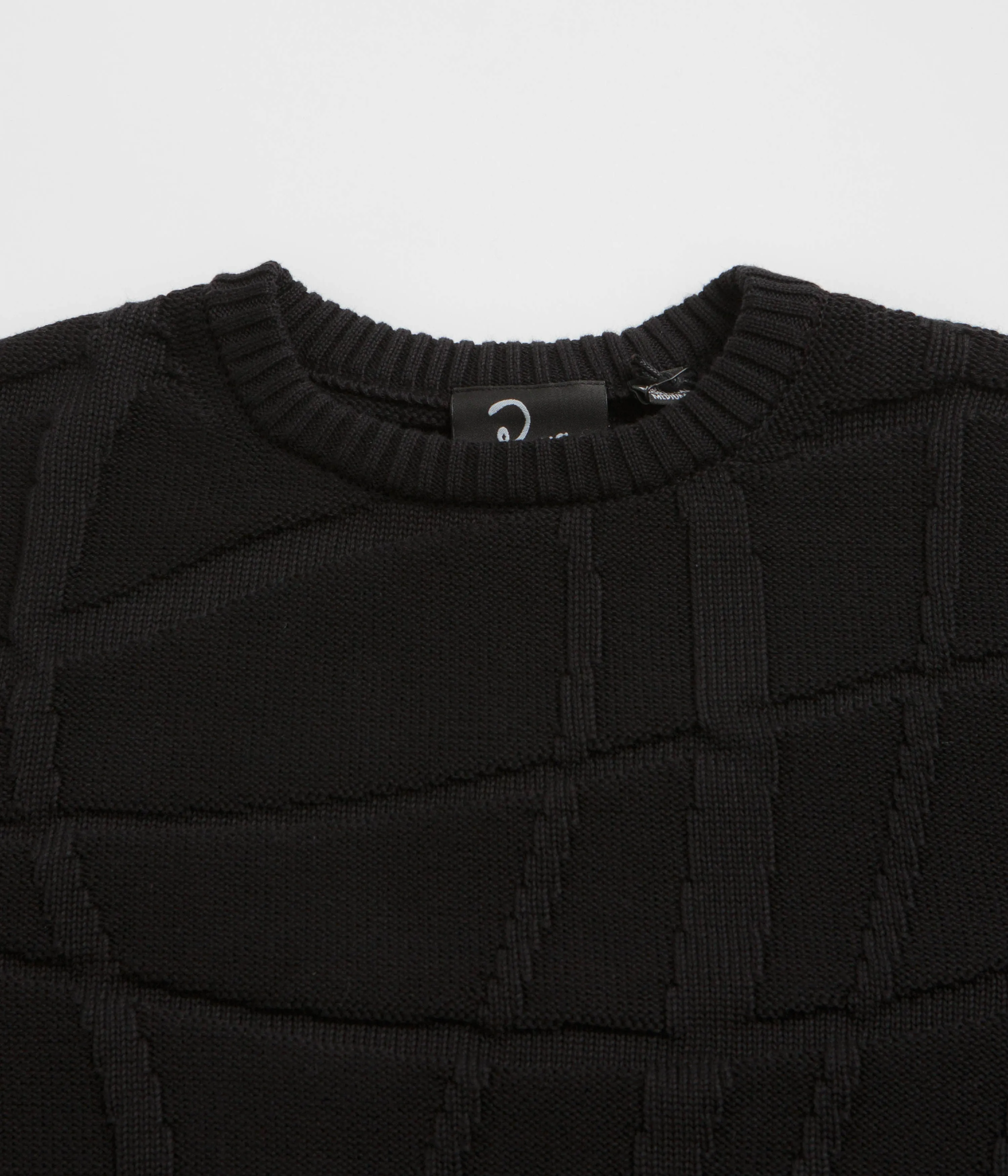 by Parra Your Boring Abstract Village Knitted Sweatshirt - Black Tall Fit Classic Comfort