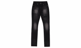 Everyday Loose Modern Textured VINTAGE SKINNY JEANS "Black"