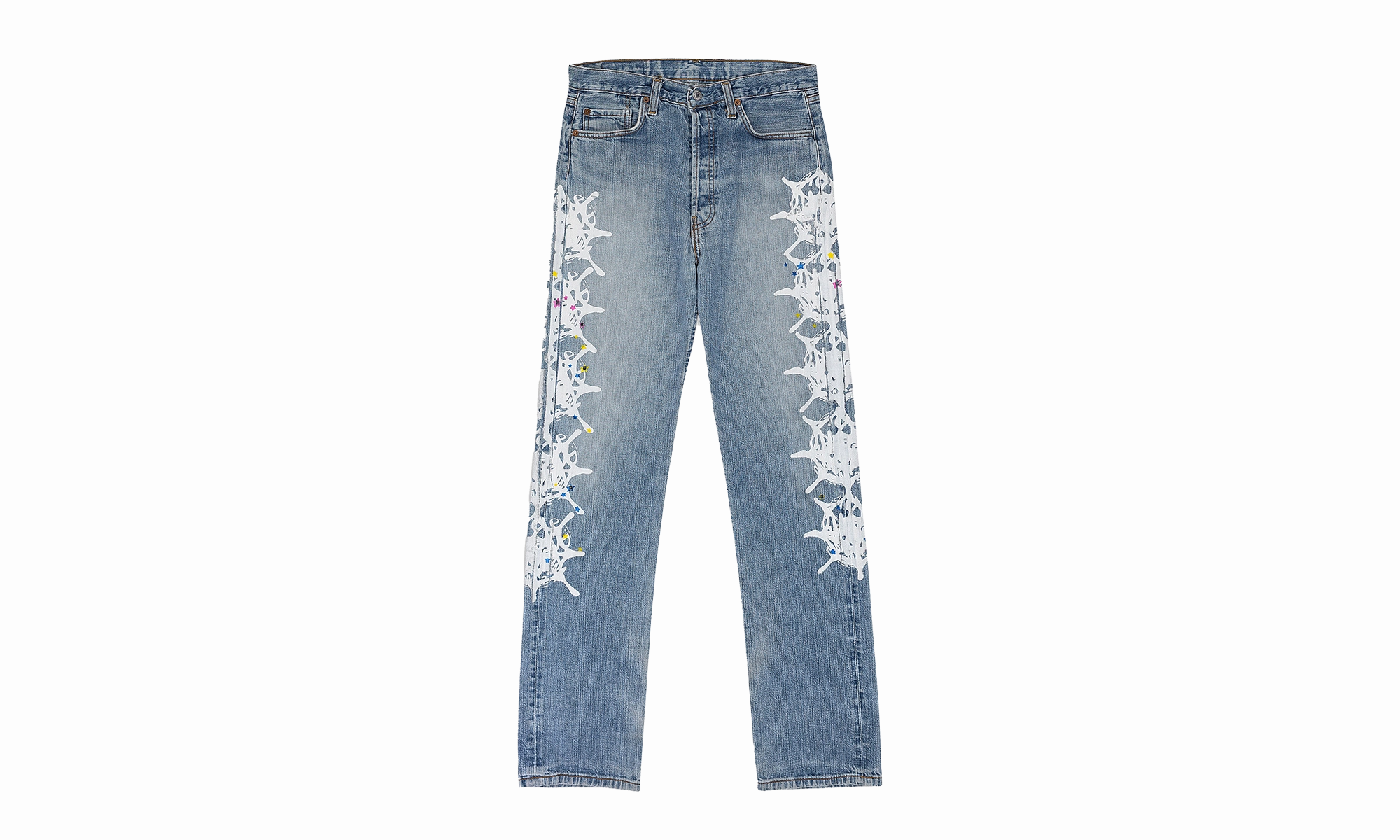 Casual Friday Parent Style Travel Outfit Shape Retention VINTAGE WEB STRAIGHT-FIT JEANS "Denim Blue"