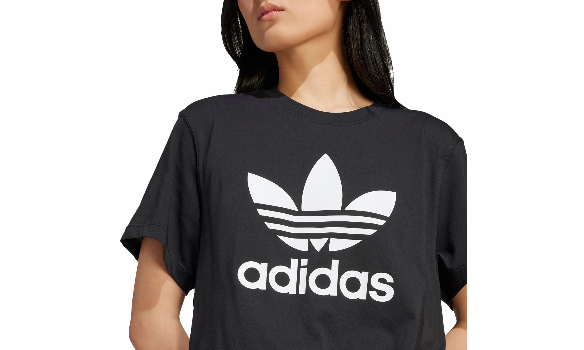 W Trefoil Tee Boxy Fit "BLACK" Vision Glow TumbleDry Safe