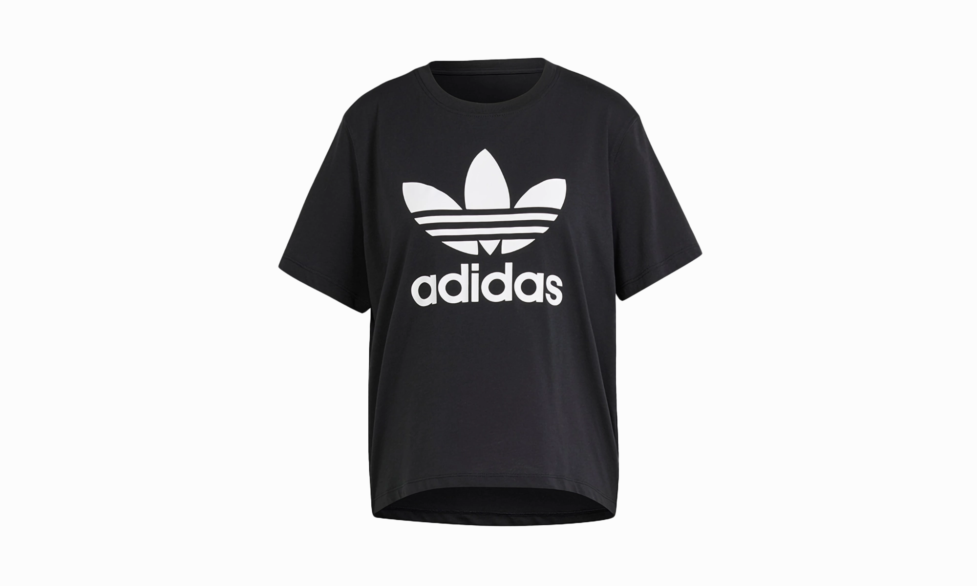 Layer Light W Trefoil Tee Boxy Fit "BLACK"