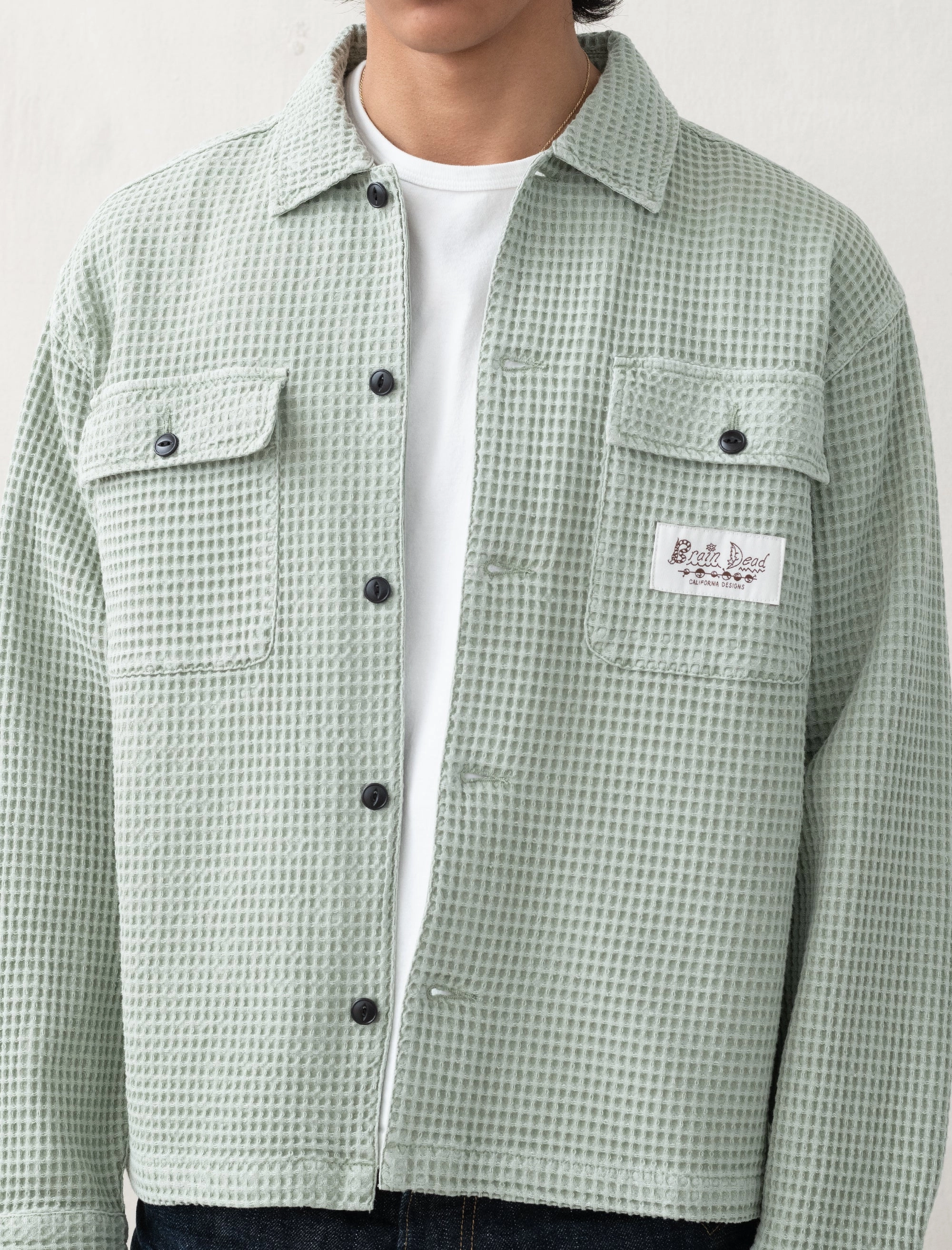 Airflow Ventilation Zones DurableCollarStays Waffle Shirt (Stone)