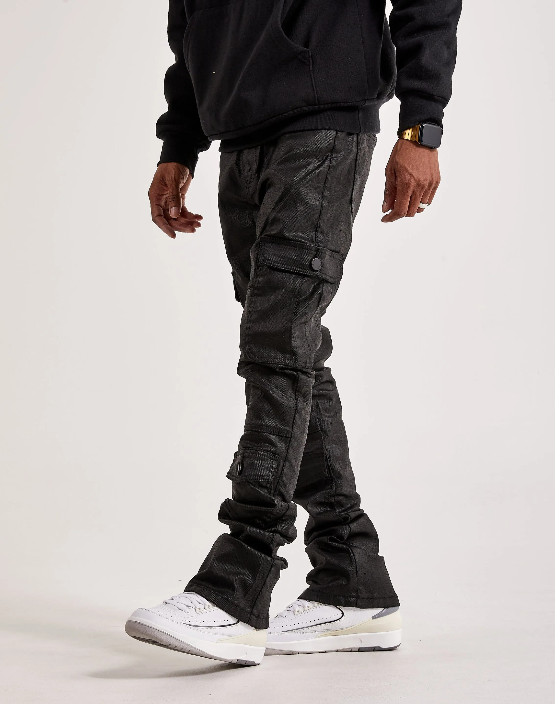 WAIMEA Coated Cargo Pants Gloss Fit Hotel Style