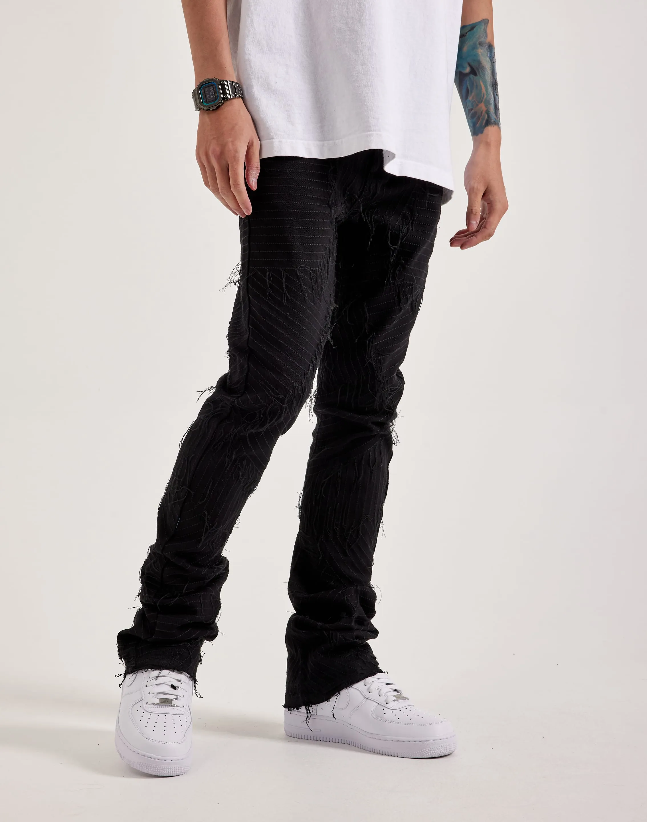 WAIMEA Geometric Frayed Jeans AbrasionFree Edging Polish Core