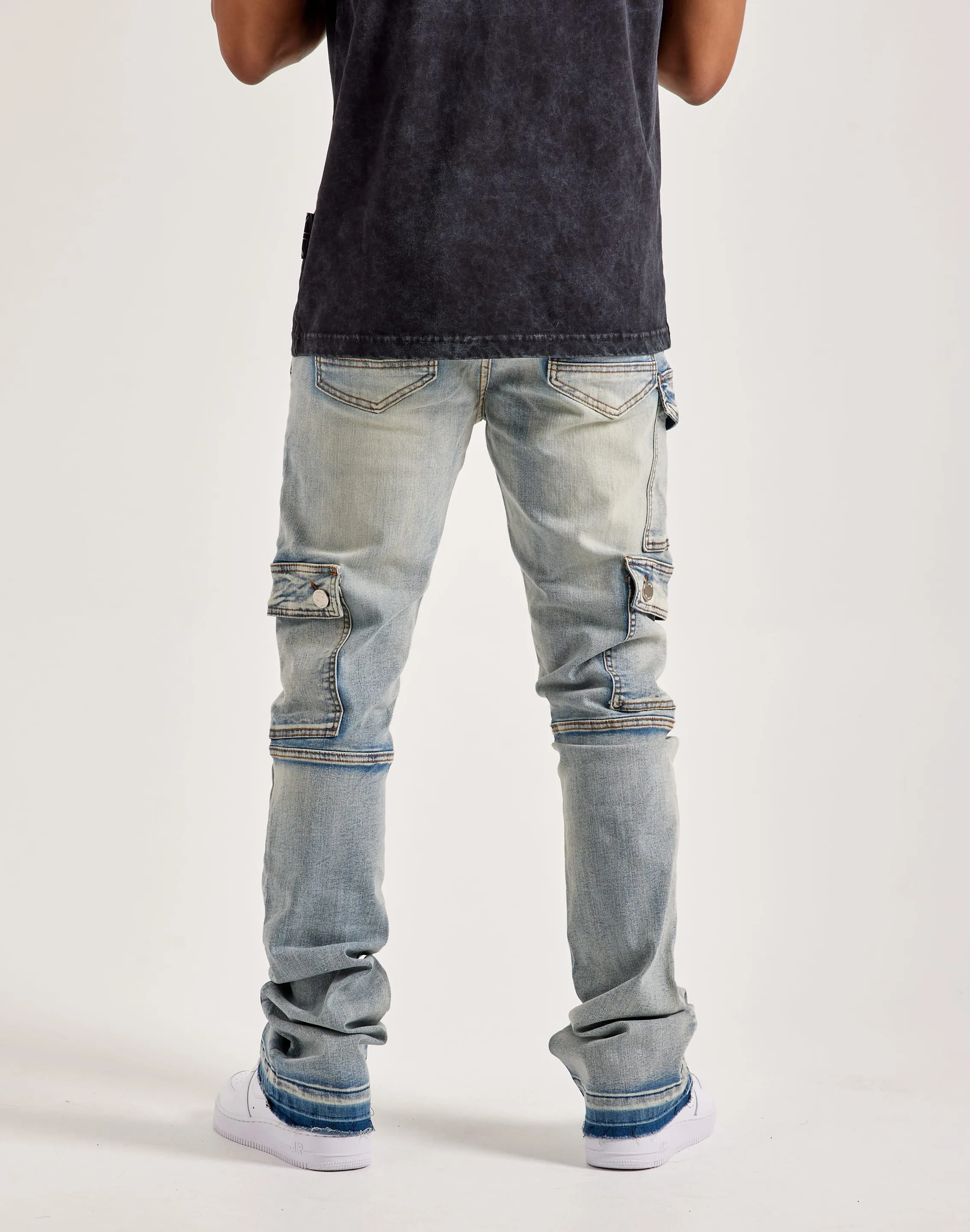 WAIMEA Overdyed Stacked Cargo Jeans Clean Fit SlipResistantWaistband