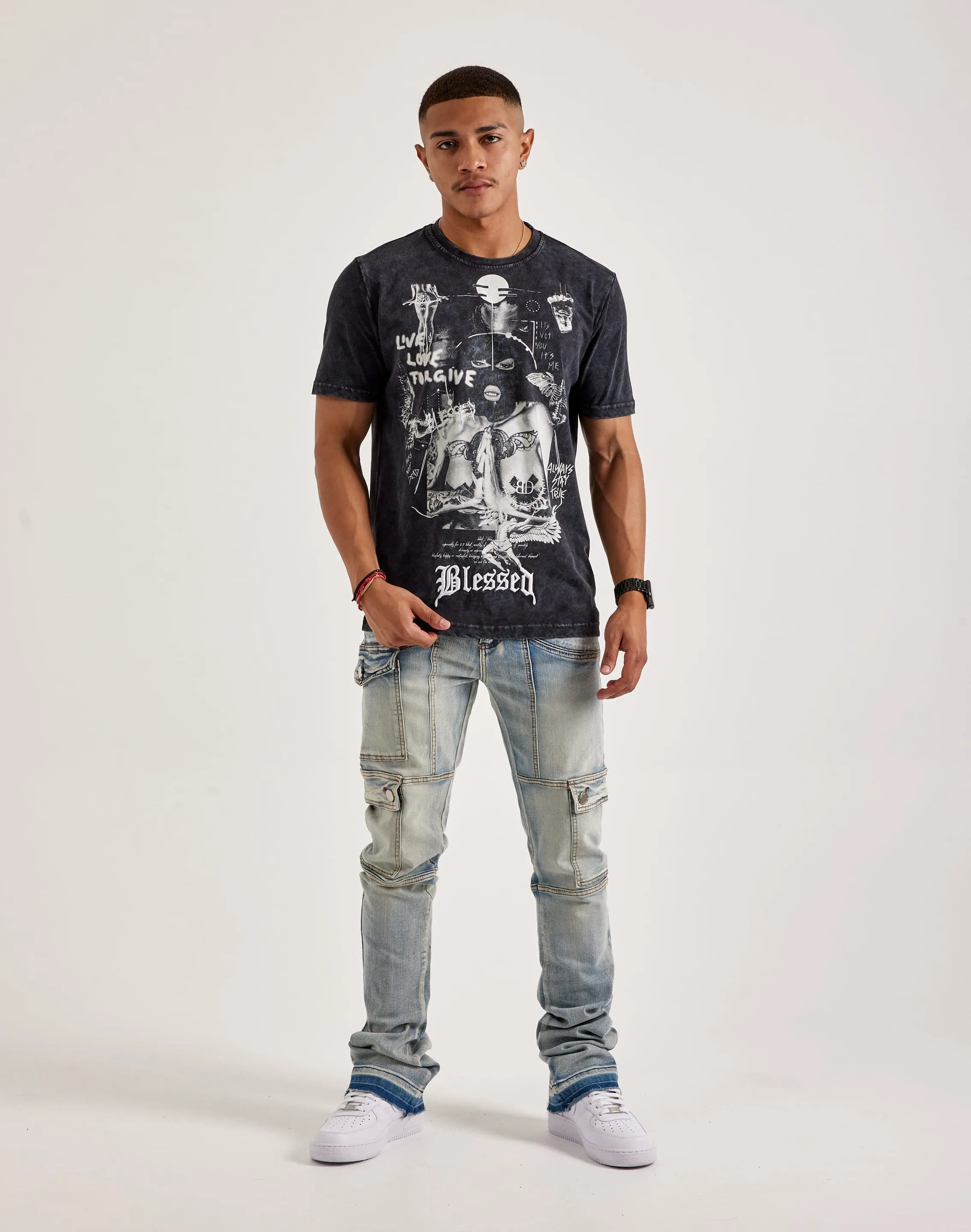 WAIMEA Overdyed Stacked Cargo Jeans Hero Glow Stretchable Fabric