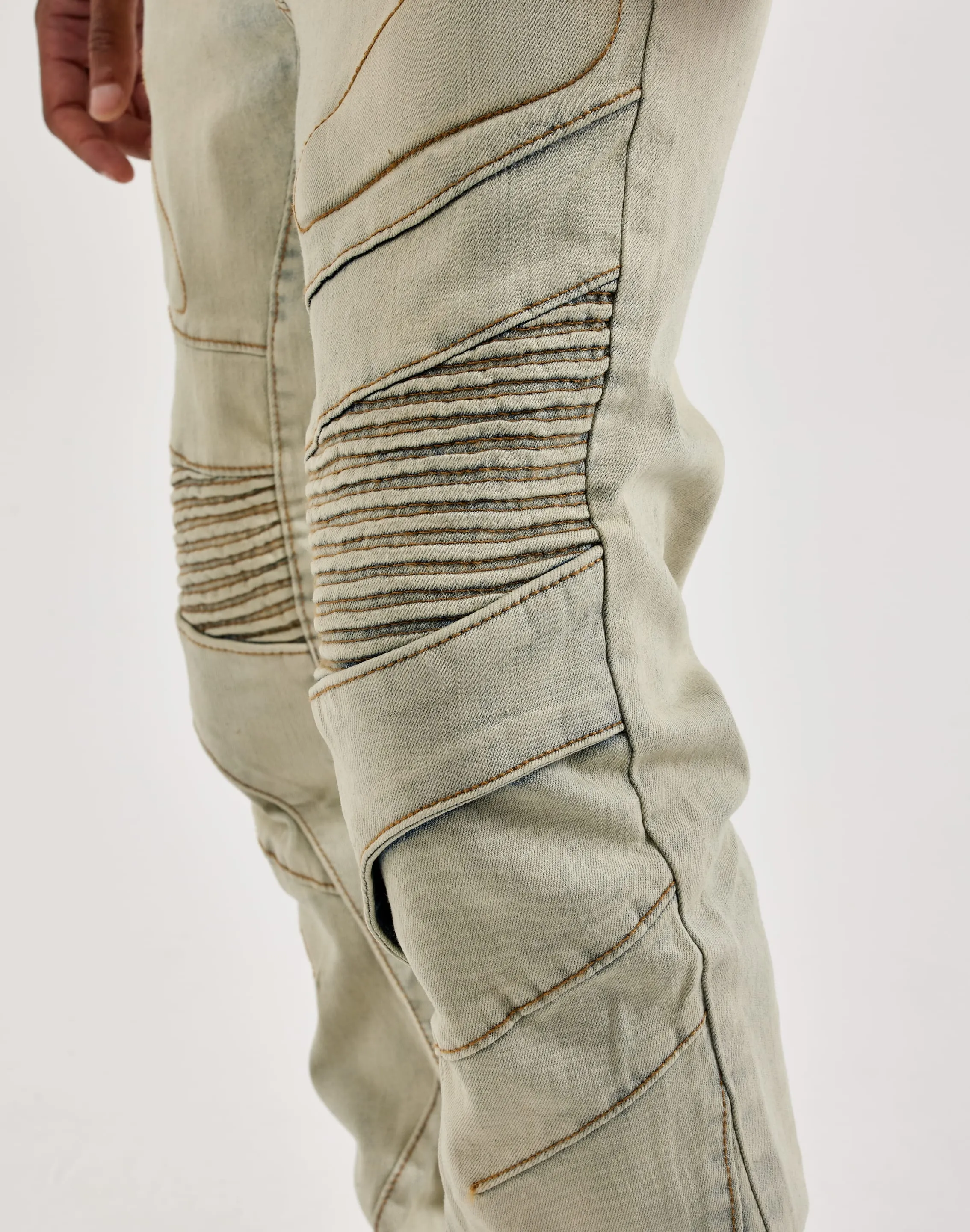 Harbor Style Lean Glow WAIMEA Stacked Moto Jeans