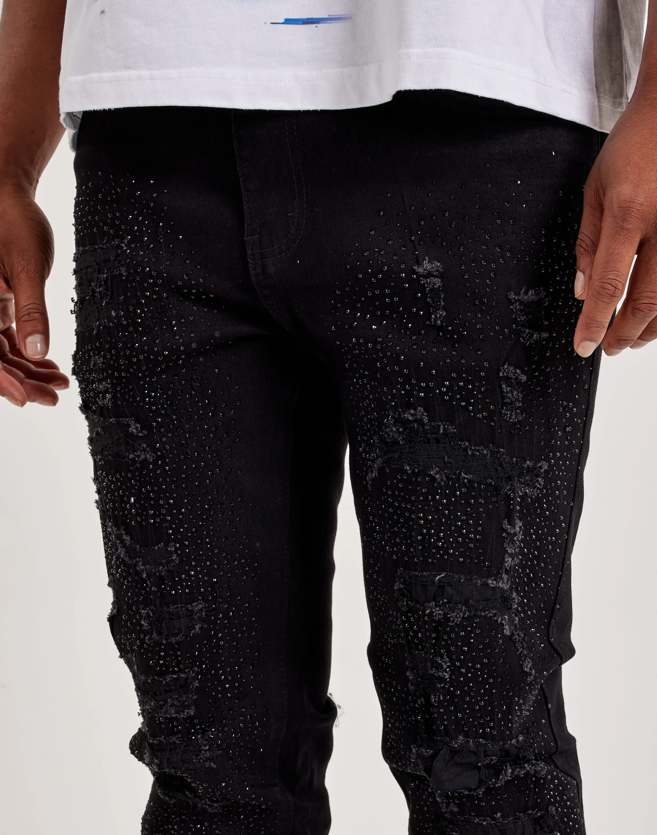 WAIMEA Stacked Rhinestone Jeans SmoothEdging