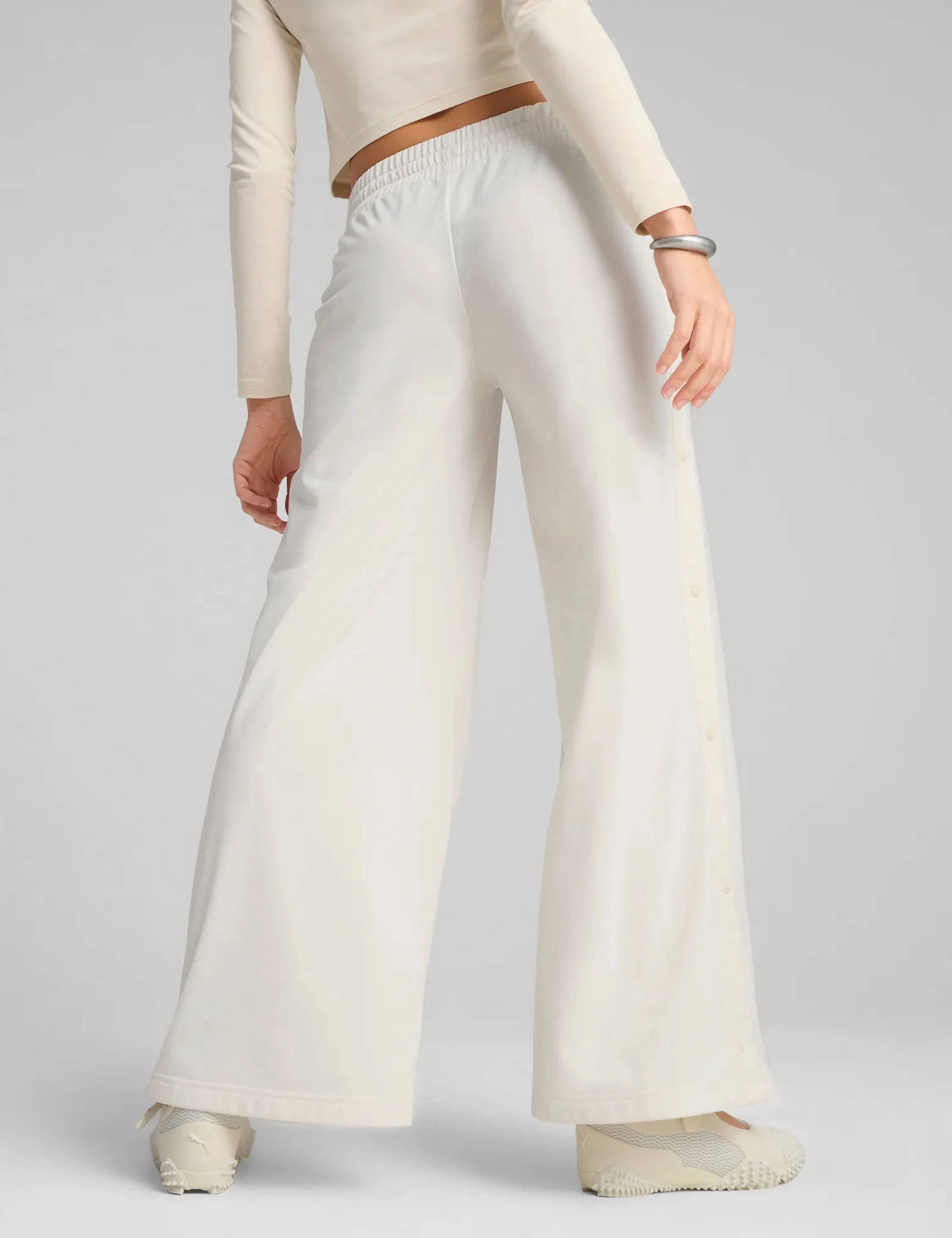 Ultra Soft Brushed Lining Wardrobe Ess Low Rise Popper Pants - Alpine Snow