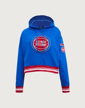 Pro Standard NBA Detroit Pistons Retro Classic Rib Cropped Hoodie Quiet Luxury