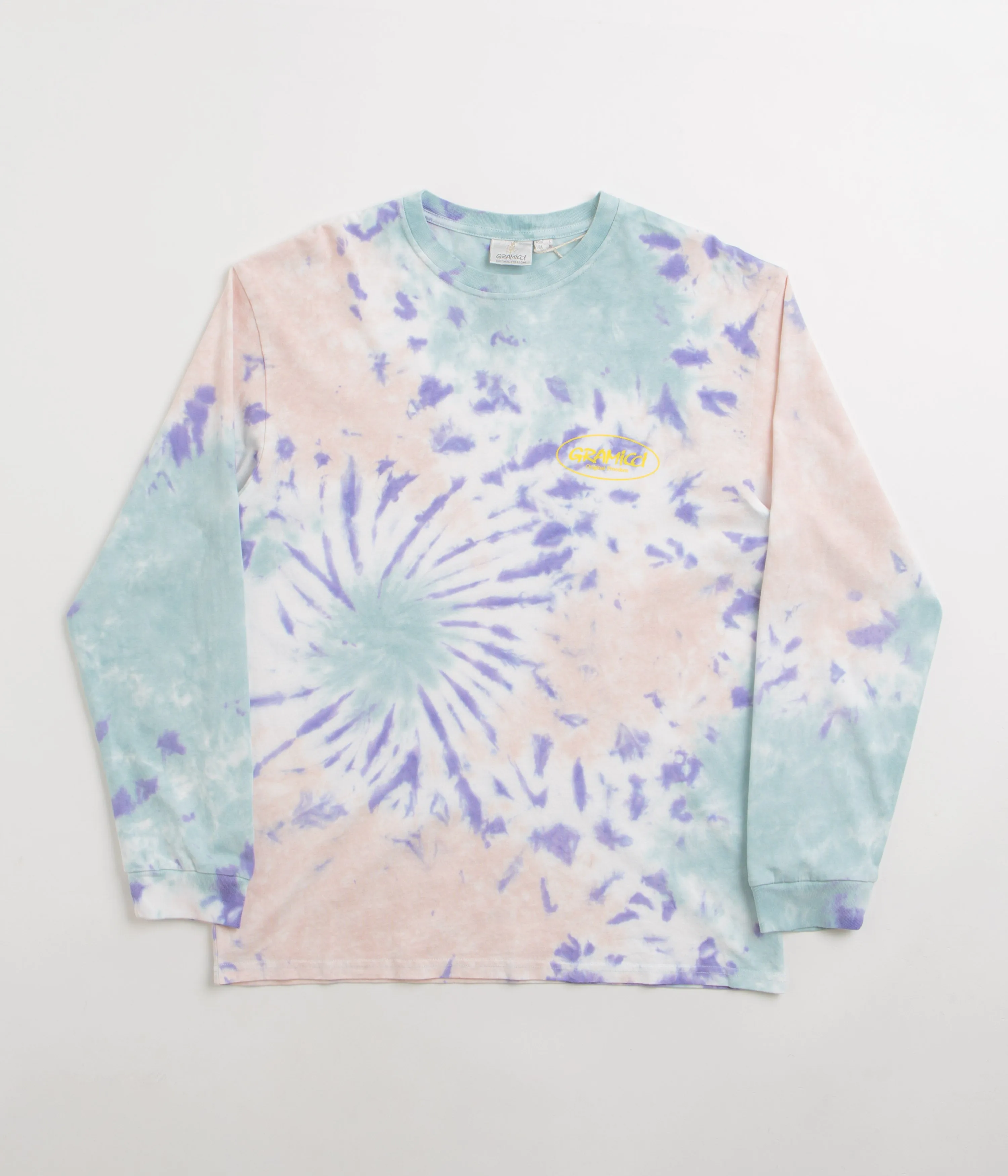 petite size Gramicci Oval Long Sleeve T-Shirt - Blue Tie Dye