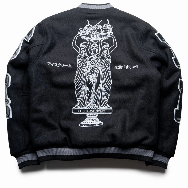 Simple Layer Ice Cream Creme Jacket - Black