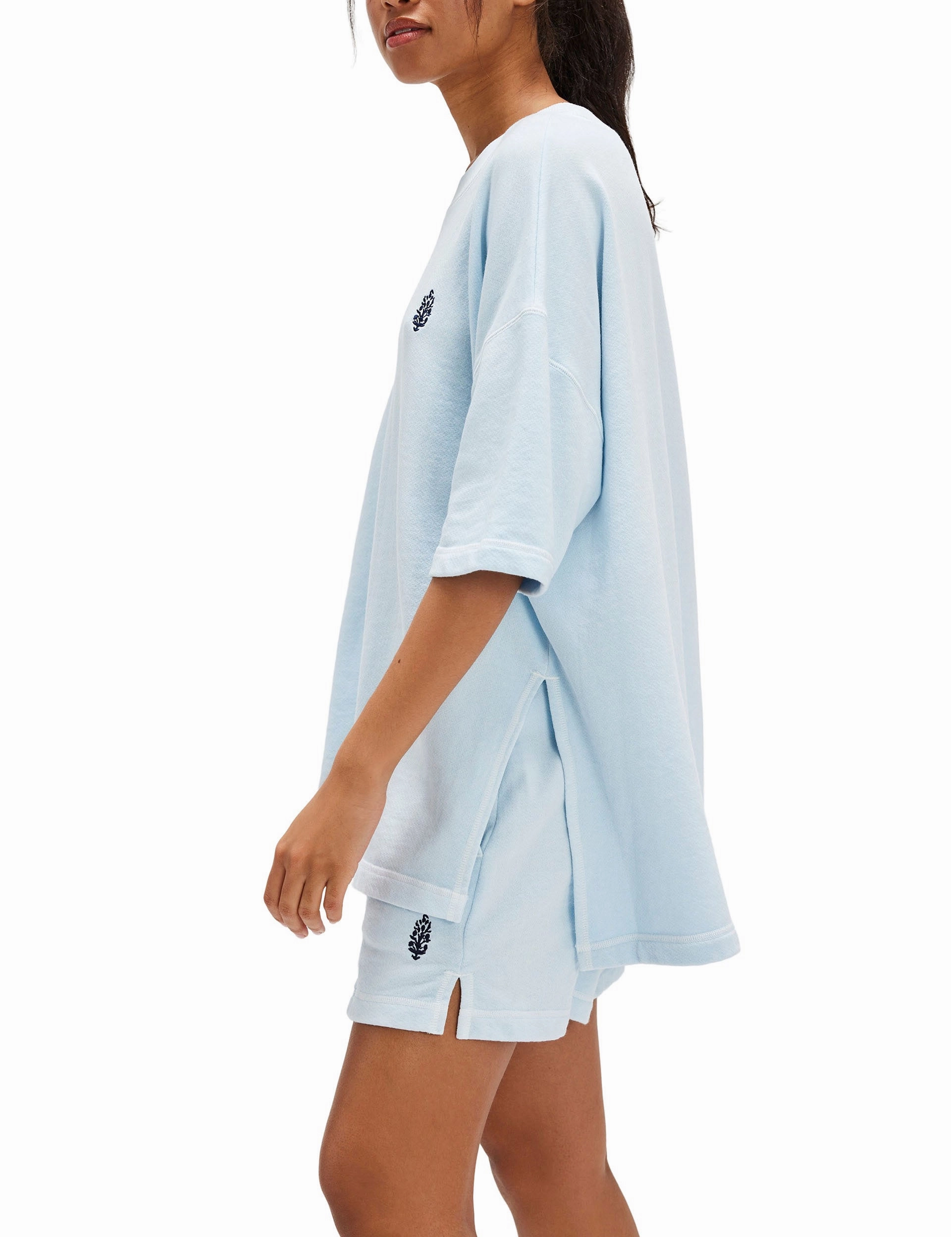Back Me Up Set - Baseline Blue Four Way Stretch Spandex shorts
