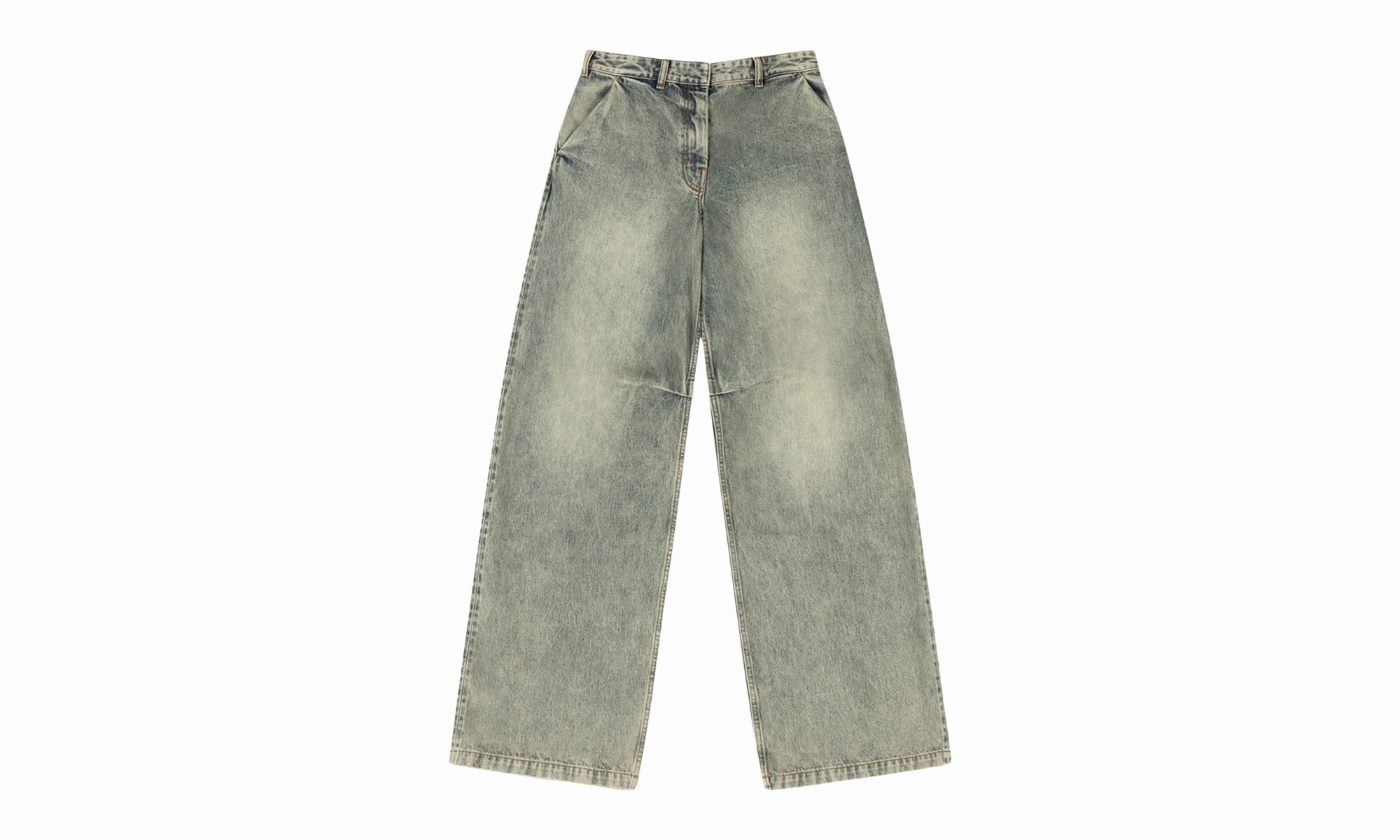 Winter Fashion Sharp Comfort Washed Denim Jeans Surface Wave "Blue"