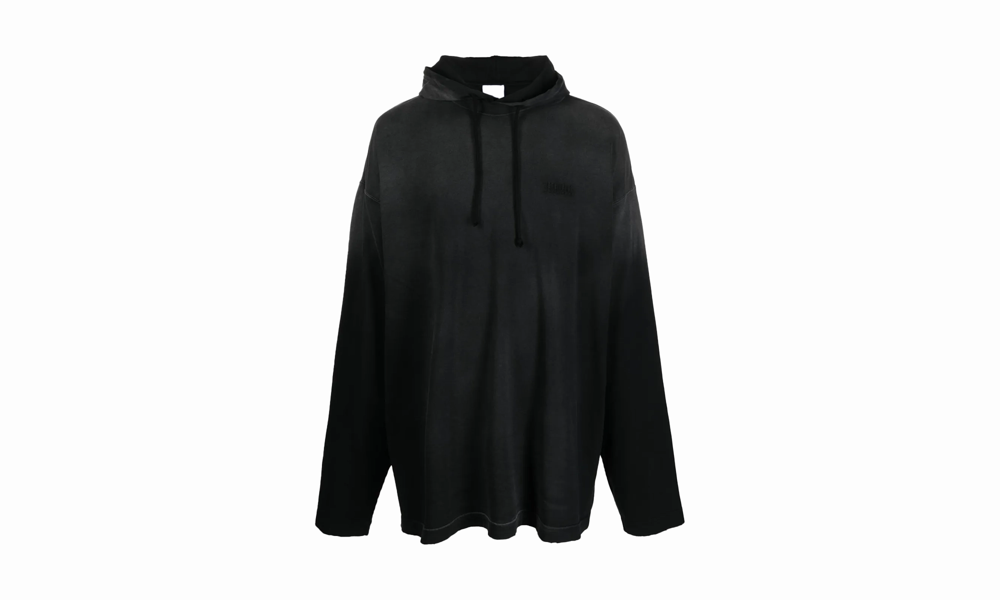 Washed Double Jersey Gradient Hoodie "Black"