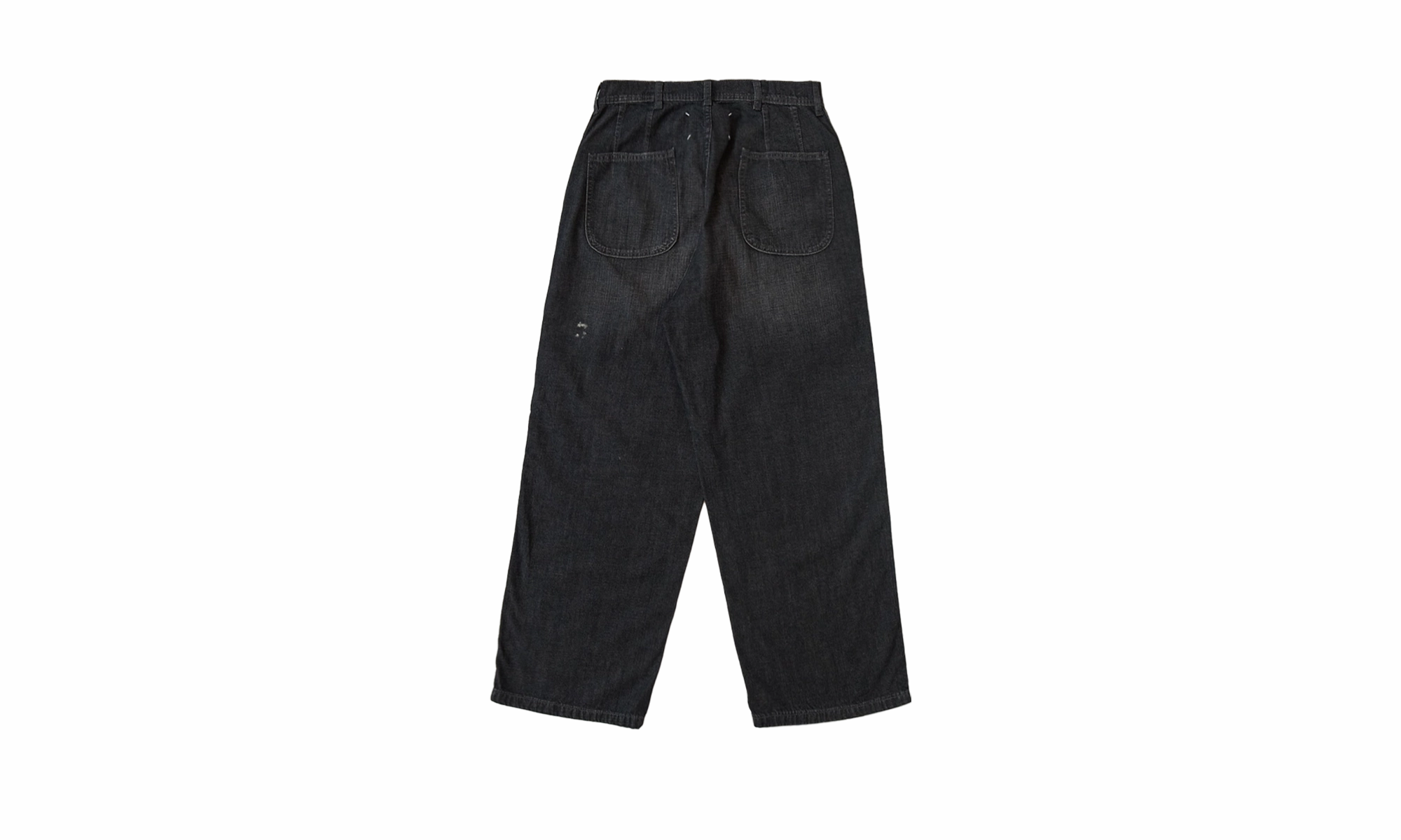 Abrasion Resistant Surface Multi Pocket Design Washed Relaxed Fit Jeans "Black"